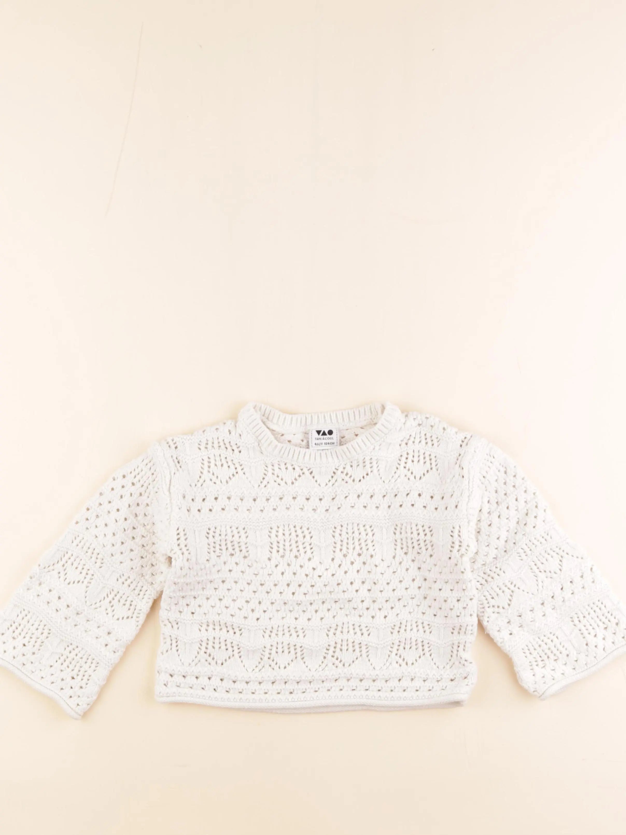 Tape à l'oeil - pull blanc - 4 ans