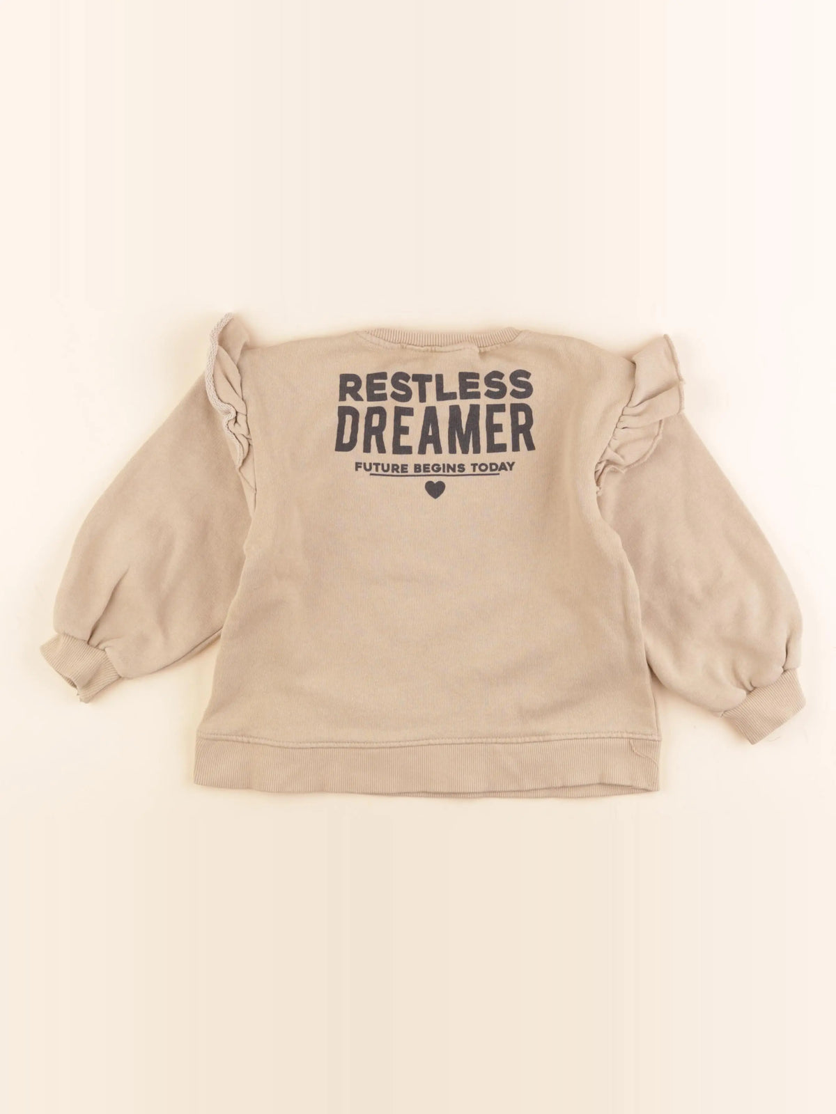 Zara - sweat imprimé au dos jaune - 4/5 ans