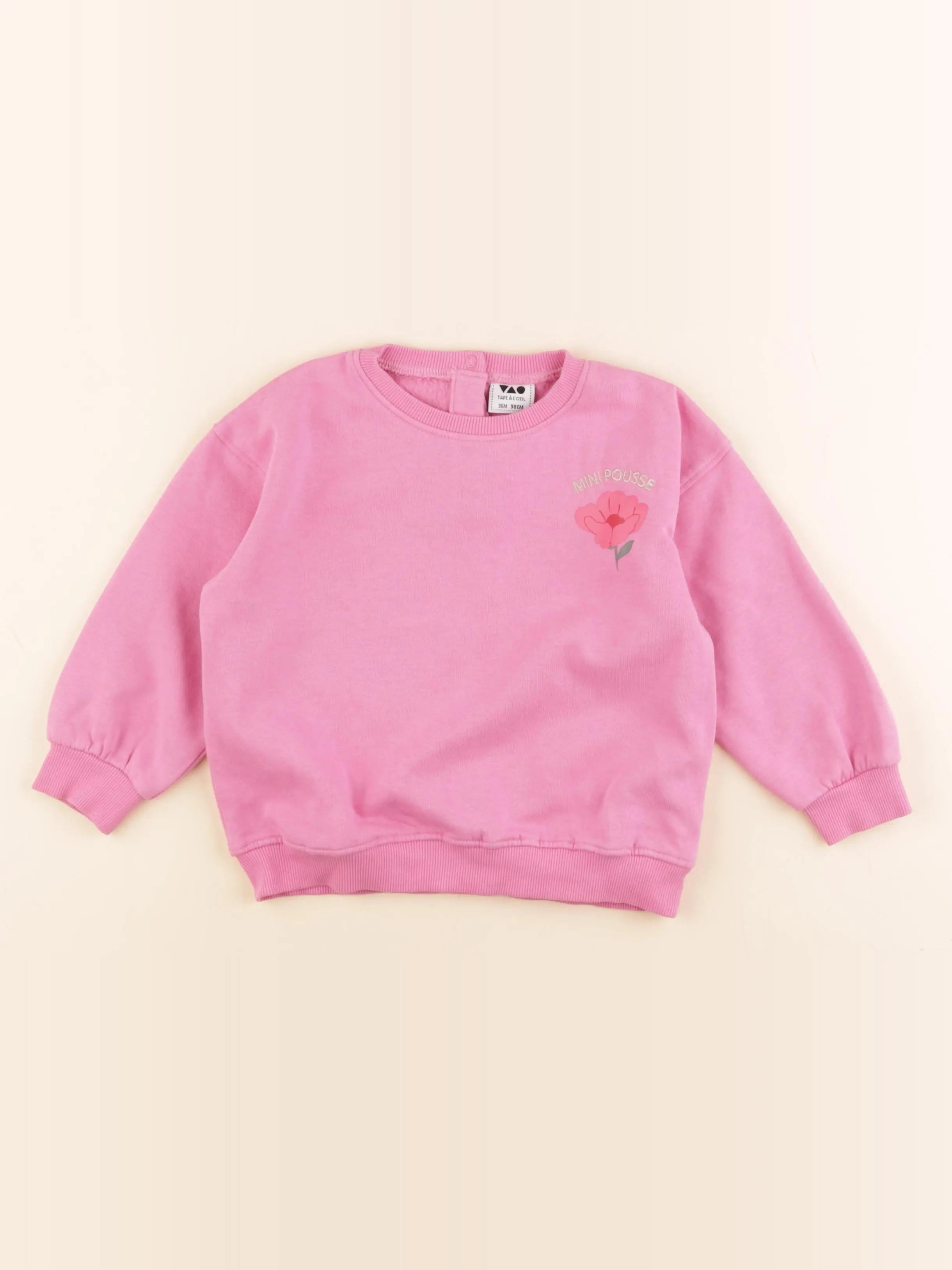 Tape à l'oeil - sweat rose - 3 ans