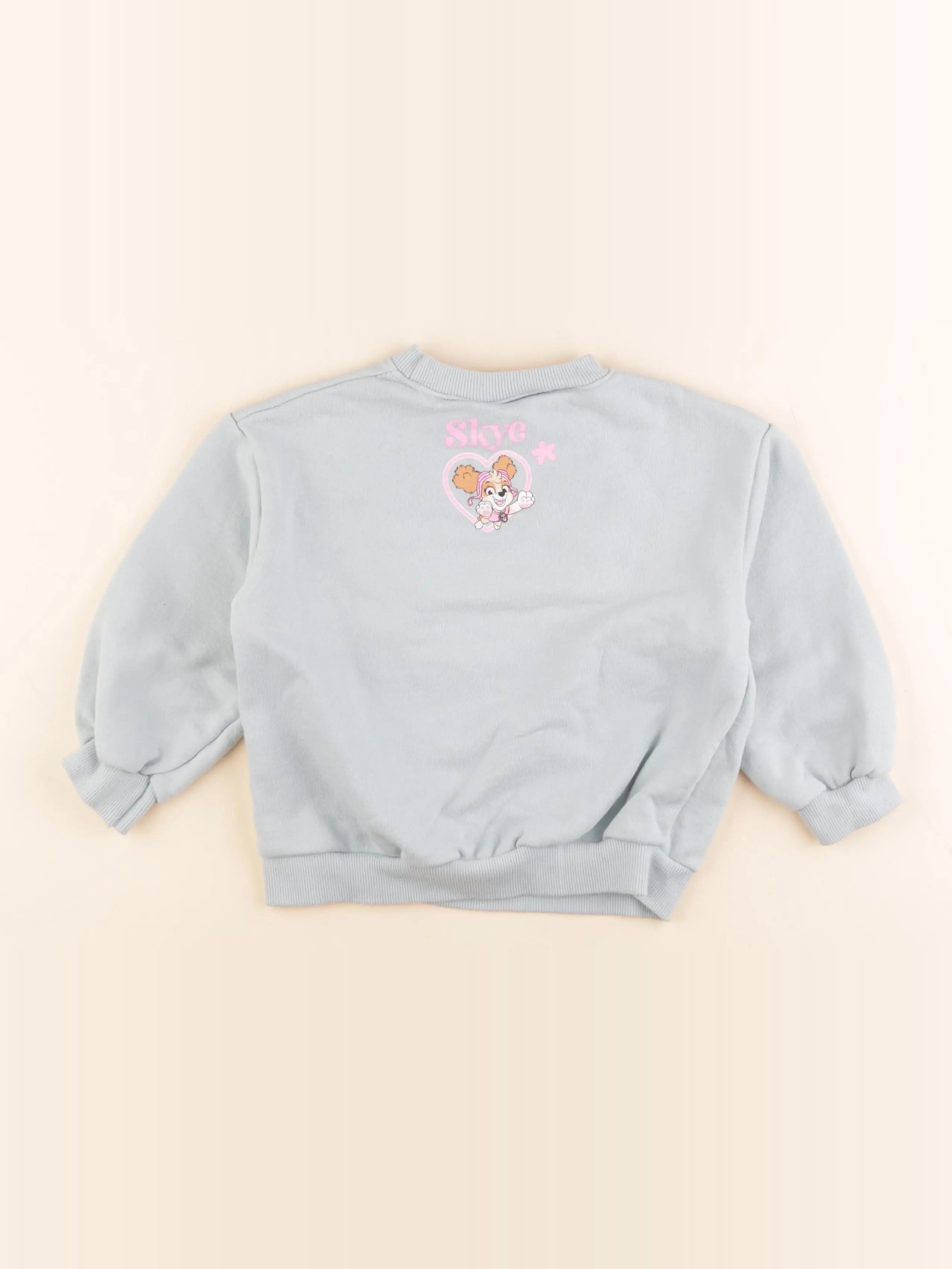 Zara - sweat imprimé au dos argent, bleu - 4 ans