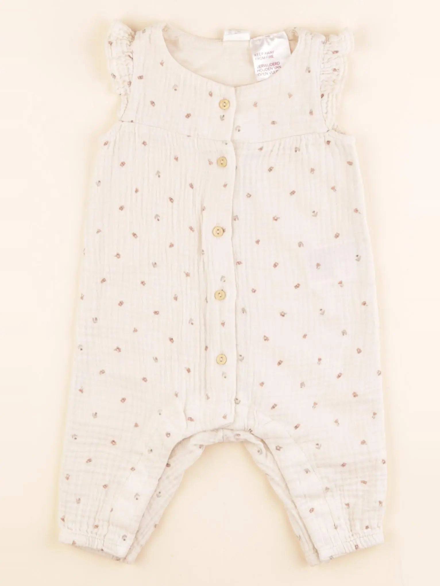 H&M - combinaison beige - 2/4 mois