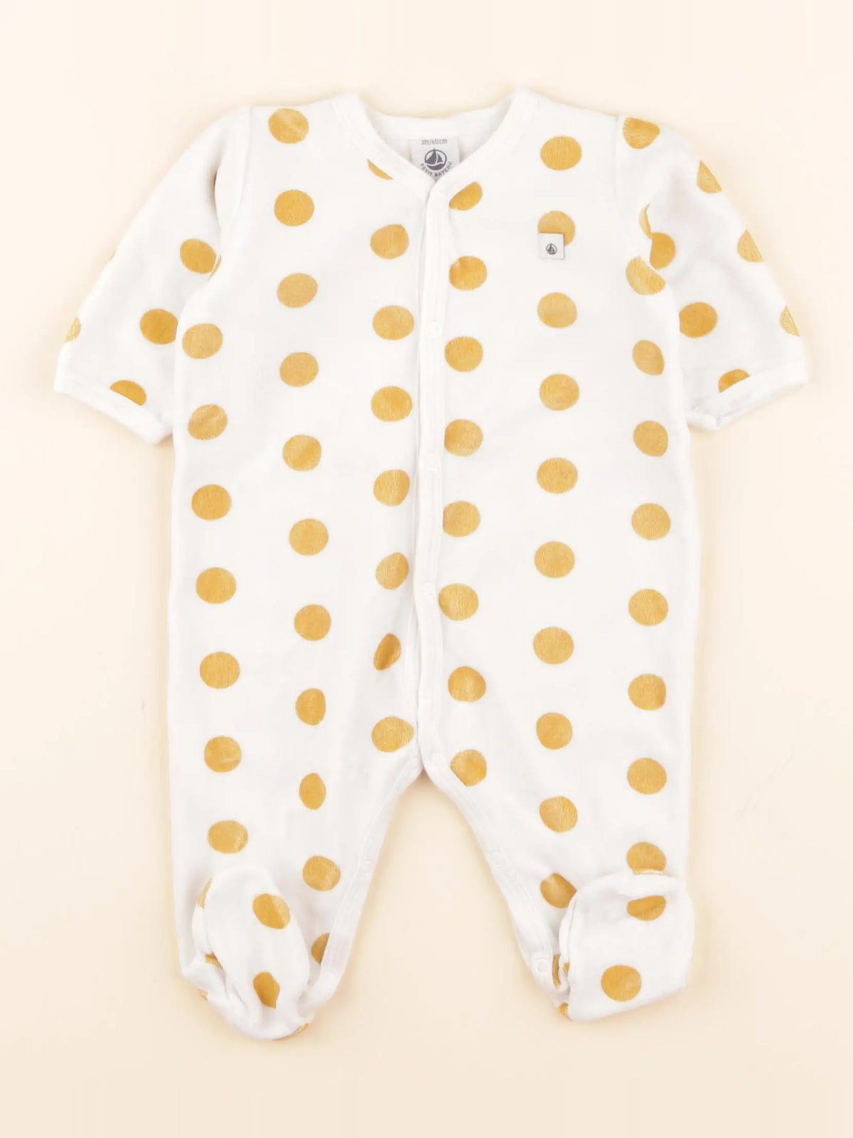 Pyjama velours blanc, jaune