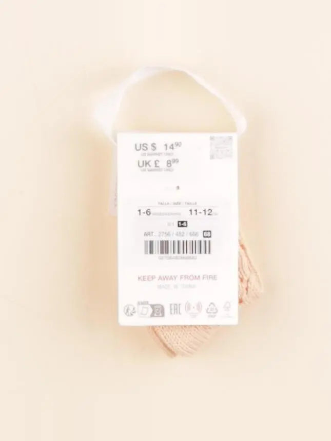 Zara - chaussettes orange - 1/6 mois