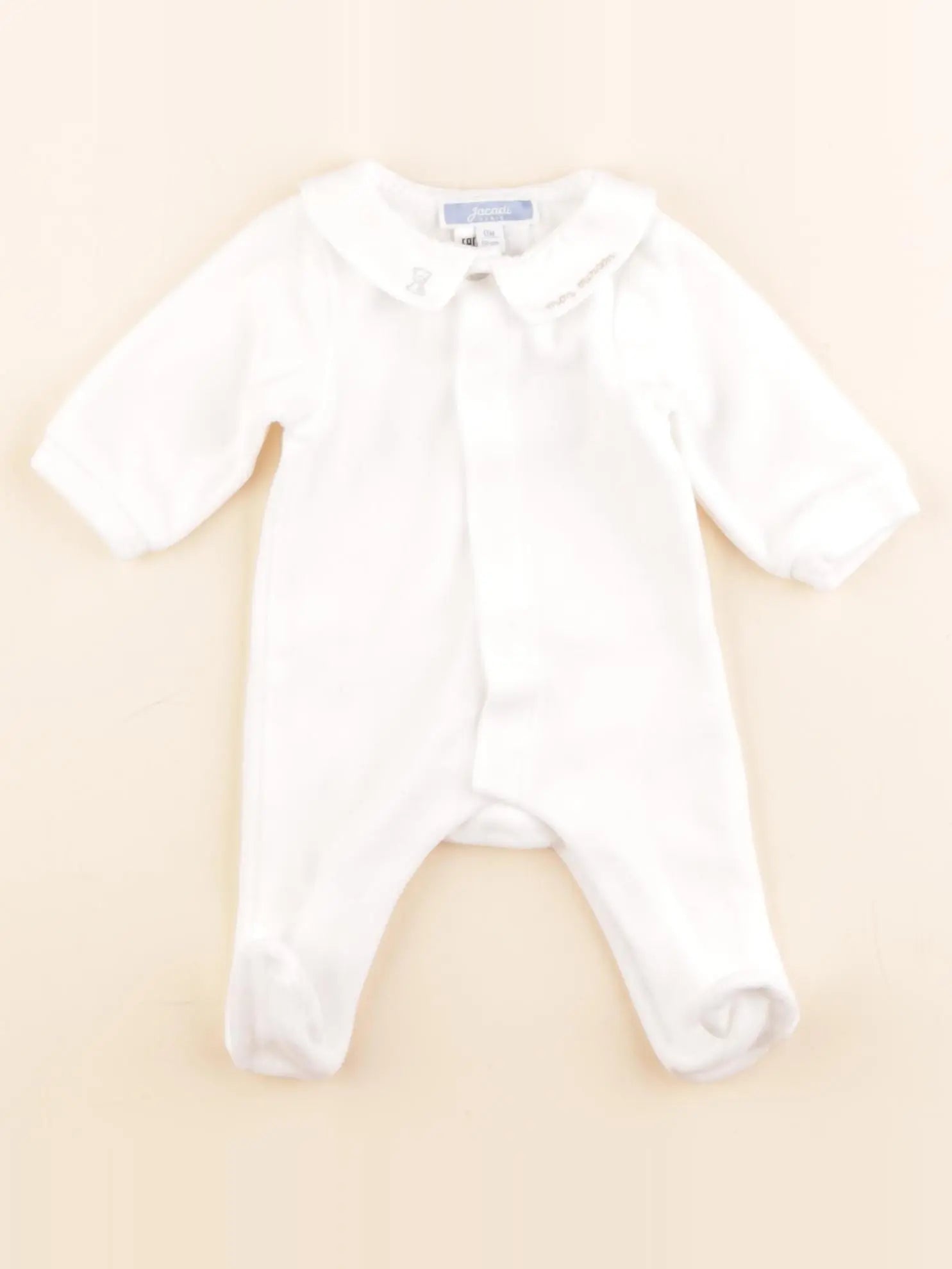 Jacadi - pyjama velours blanc - 0 mois