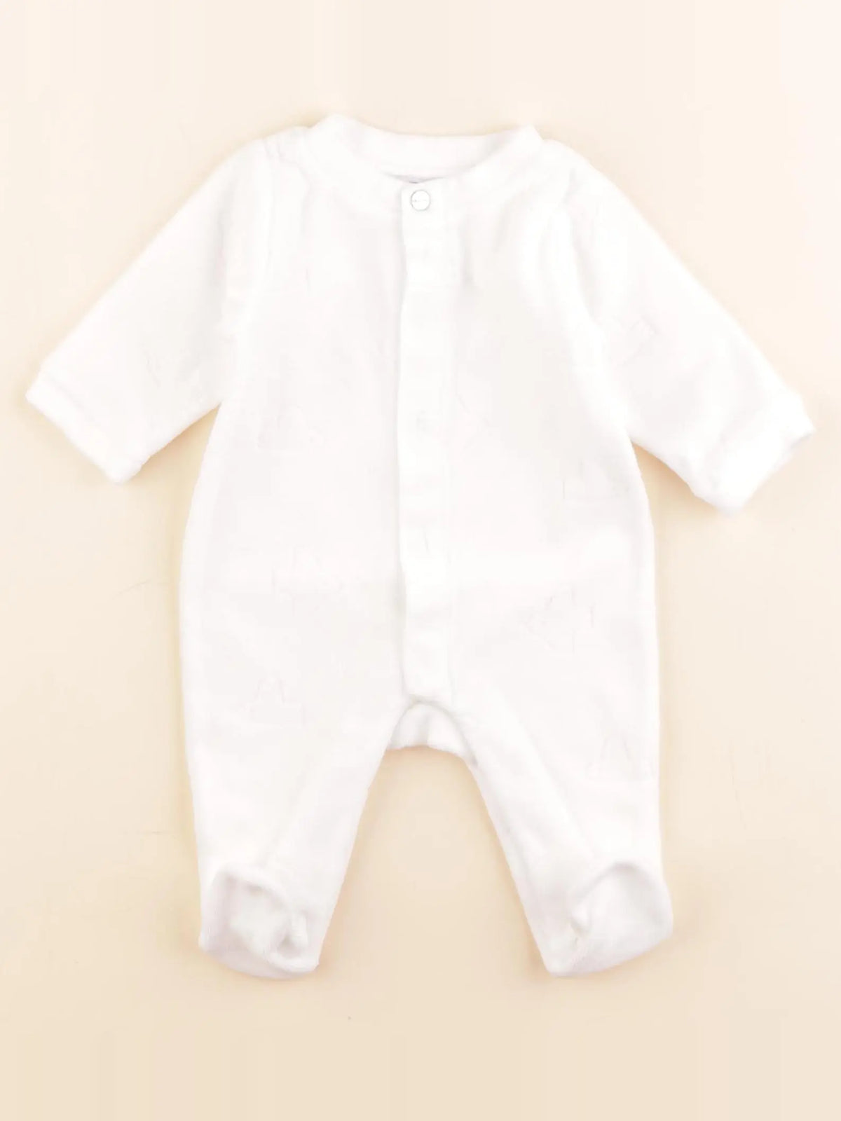 Jacadi - pyjama velours blanc - 1 mois