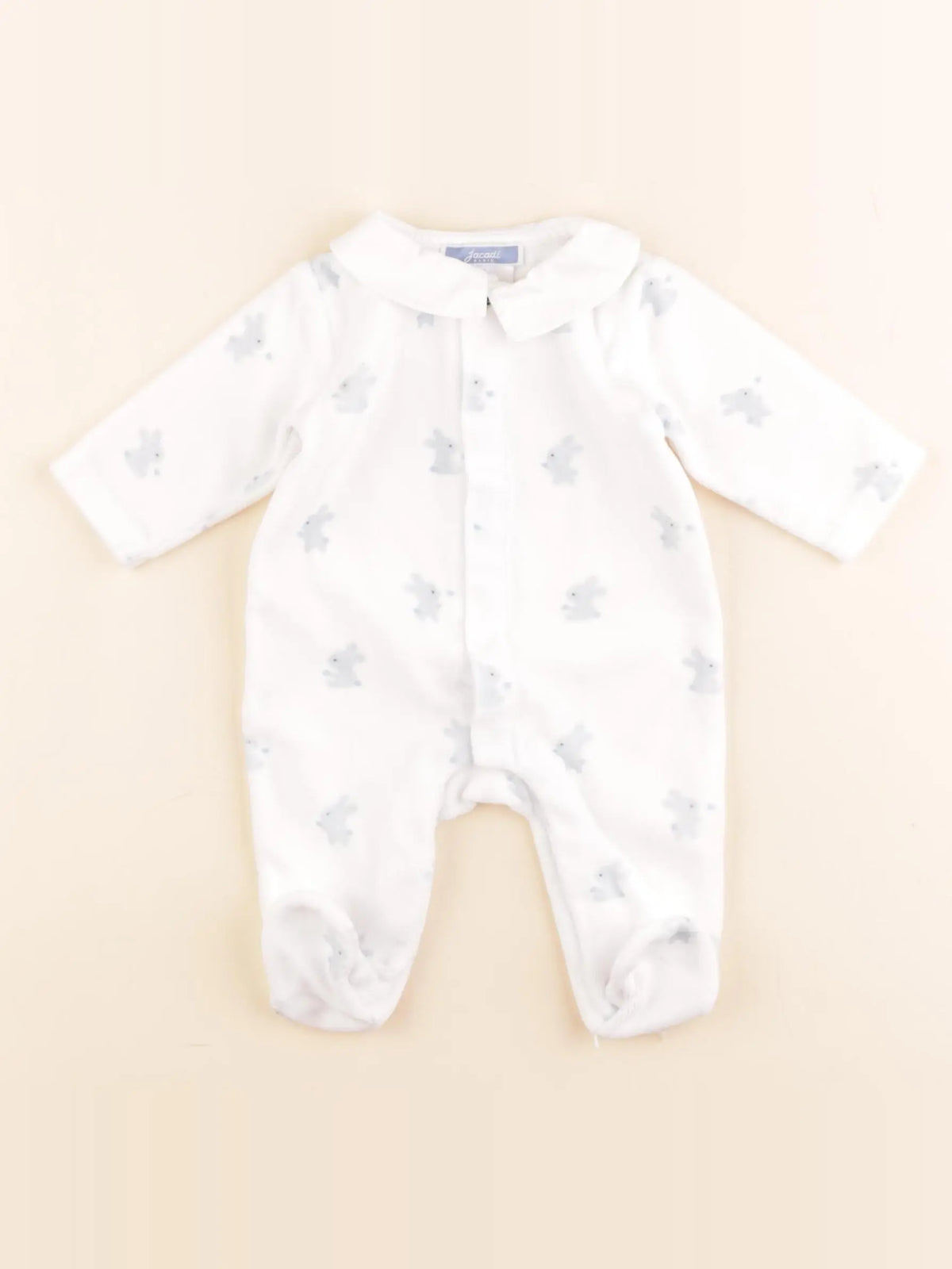 Jacadi - pyjama velours blanc - 1 mois