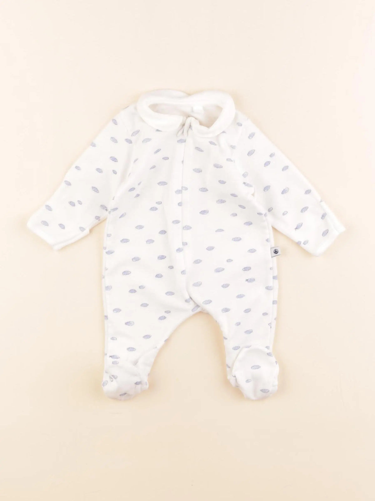 Petit Bateau - pyjama coton blanc - 0 mois