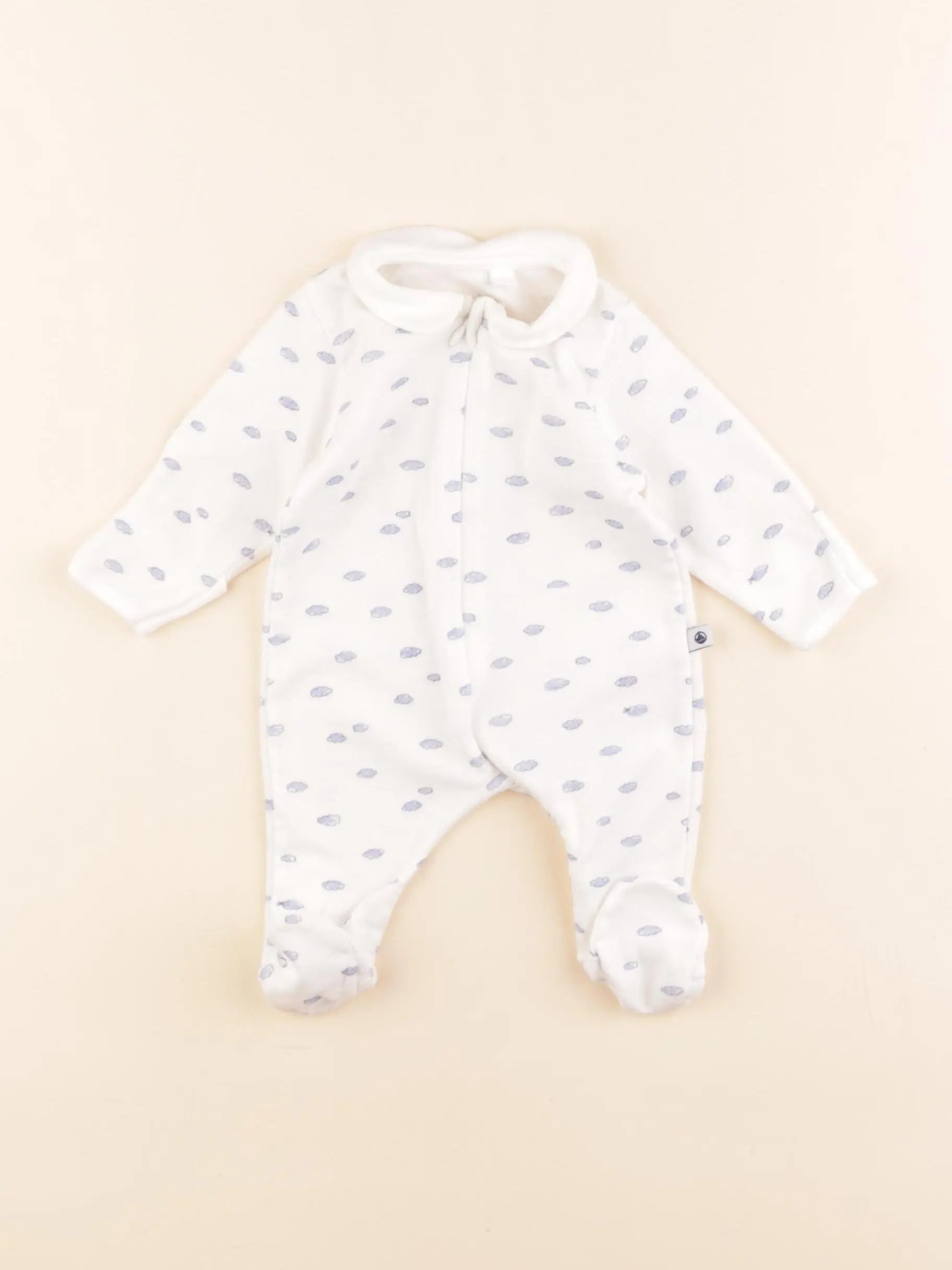 Petit Bateau - pyjama coton blanc - 0 mois