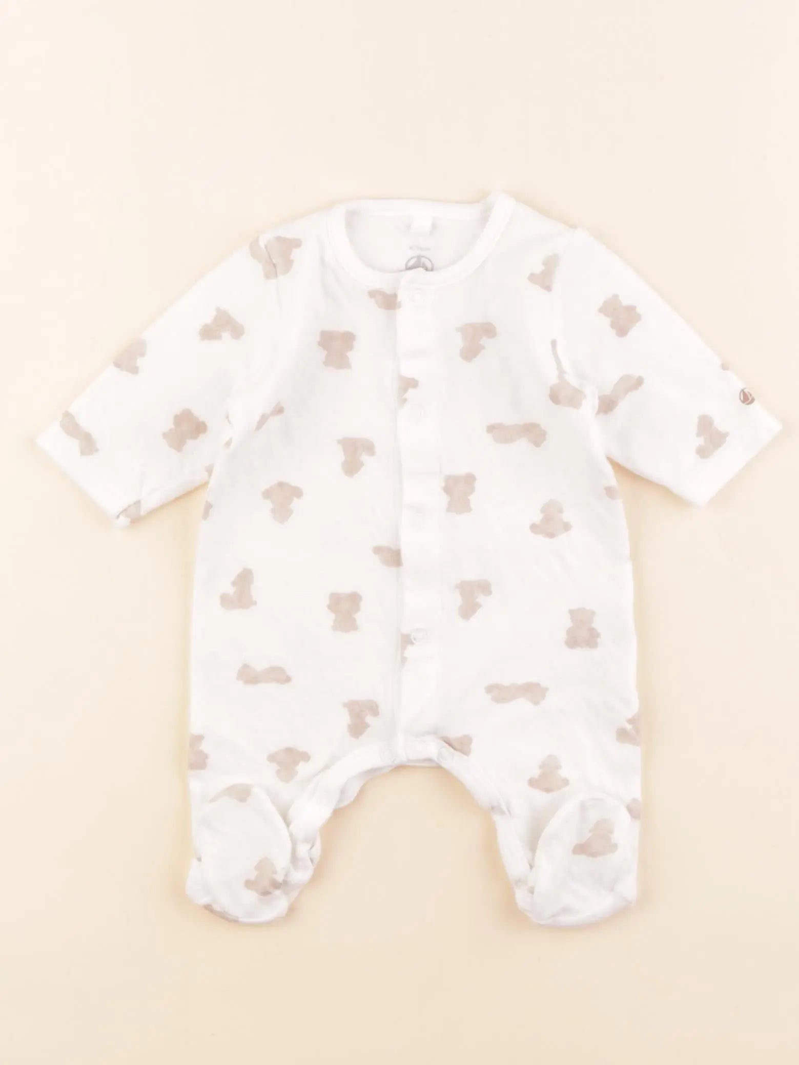 Petit Bateau - pyjama coton blanc - 0 mois