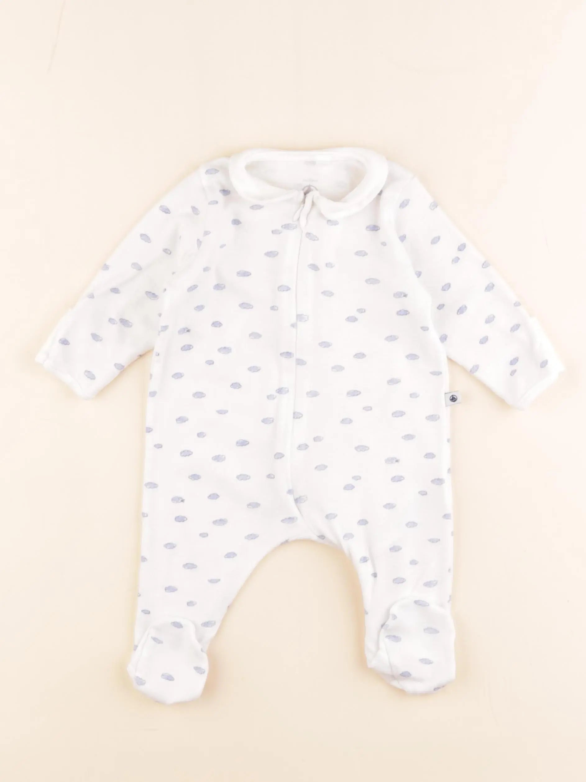 Petit Bateau - pyjama coton blanc - 3 mois