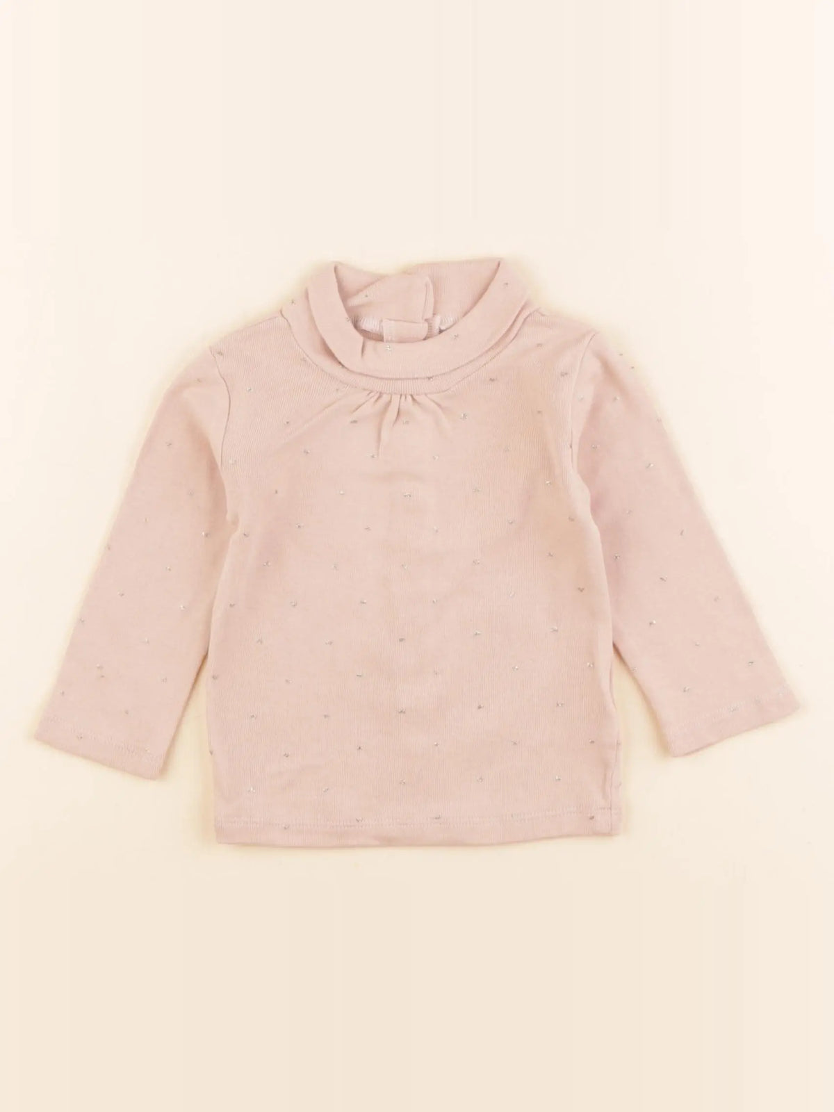 Vertbaudet - sous-pull rose, or - 6 mois