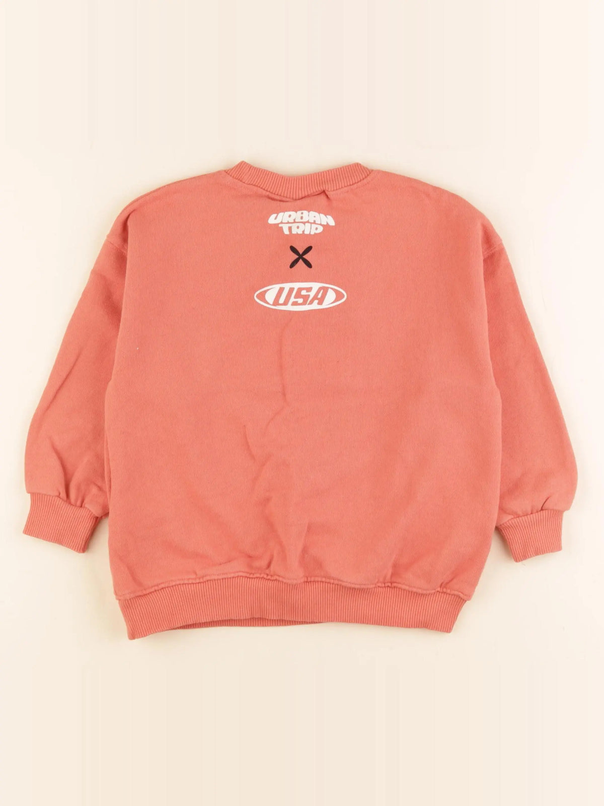 Zara - sweat imprimé au dos orange - 3 ans