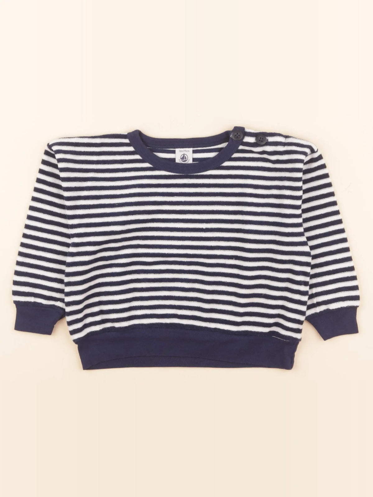Sweat bleu, blanc