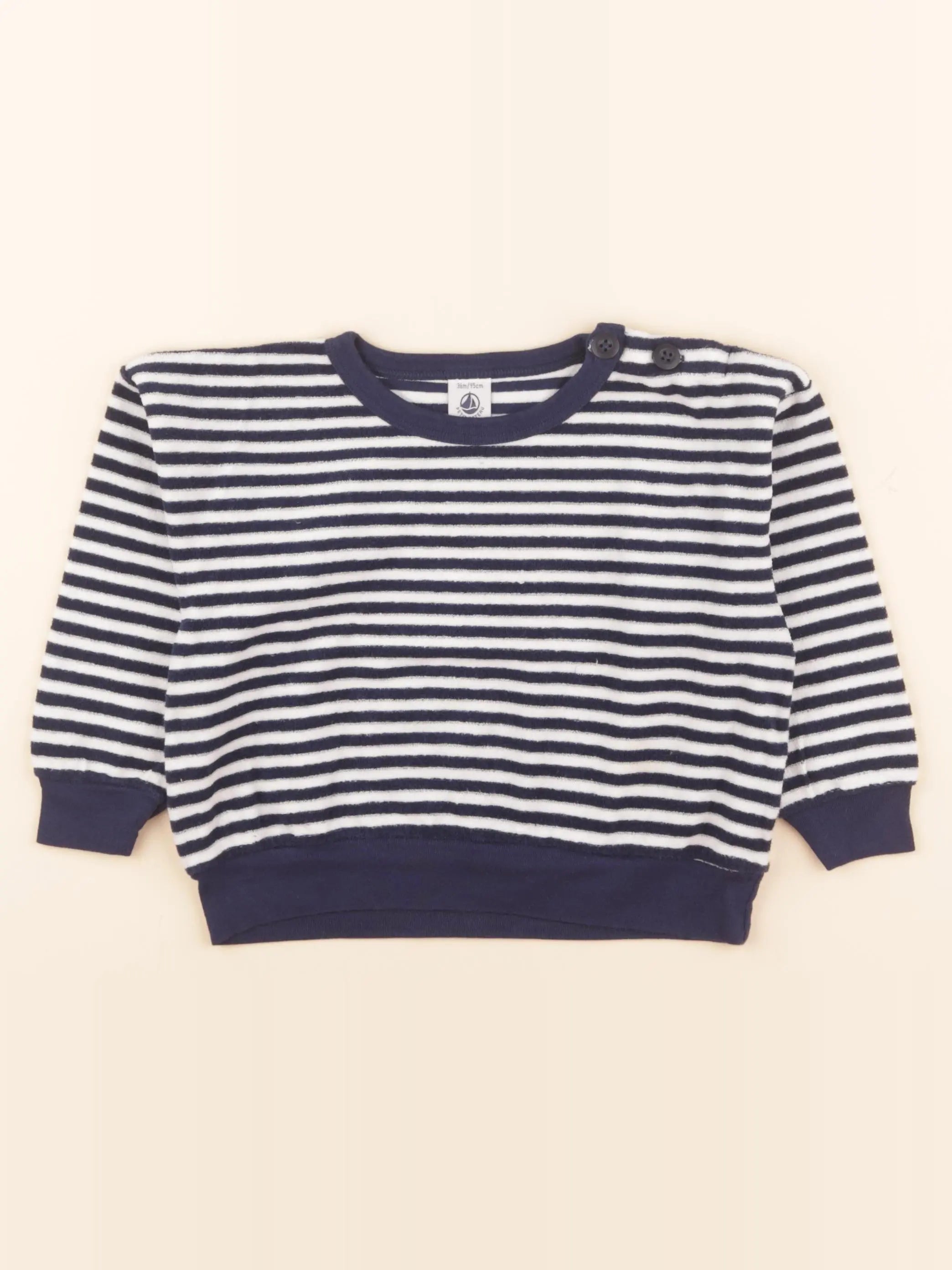 Sweat bleu, blanc