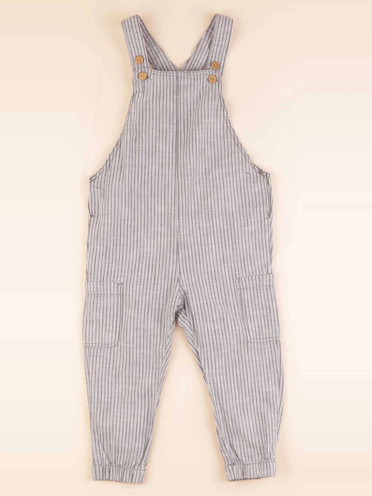H&M - salopette blanc, gris - 2/3 ans