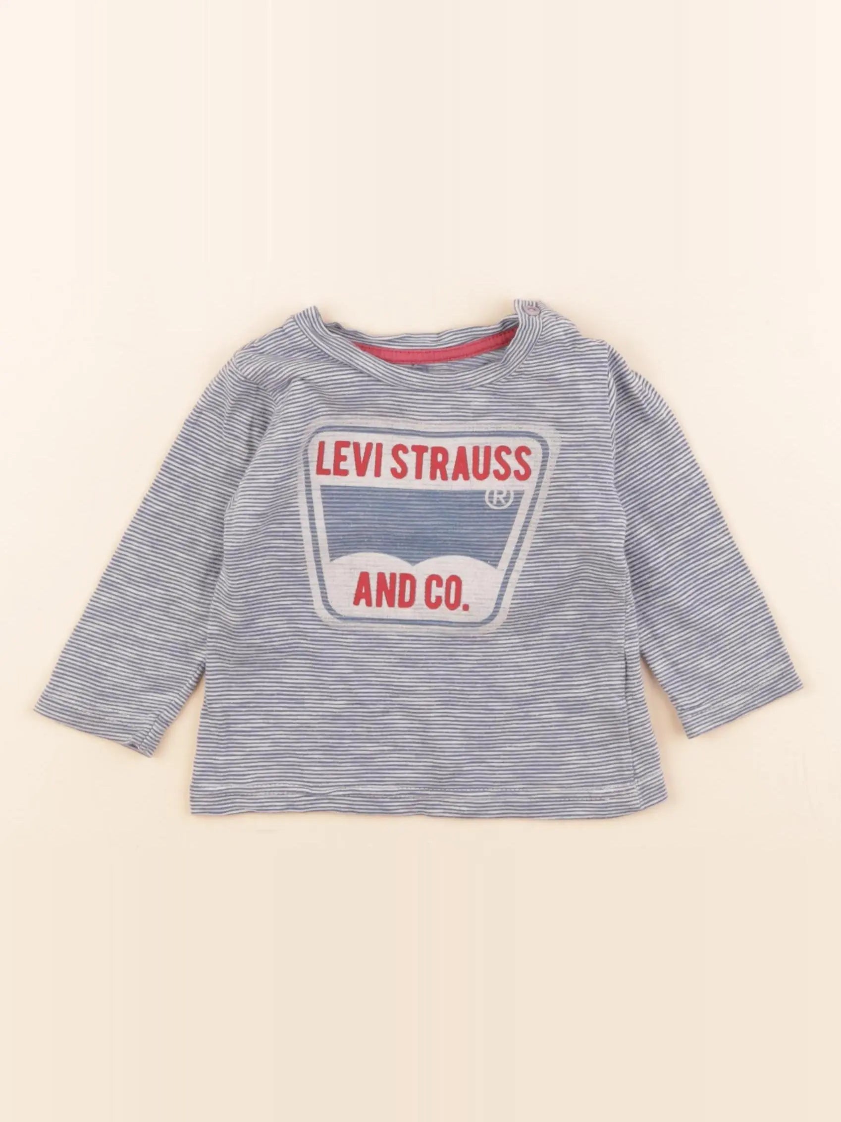 Levi's - tee-shirt blanc, bleu - 9 mois