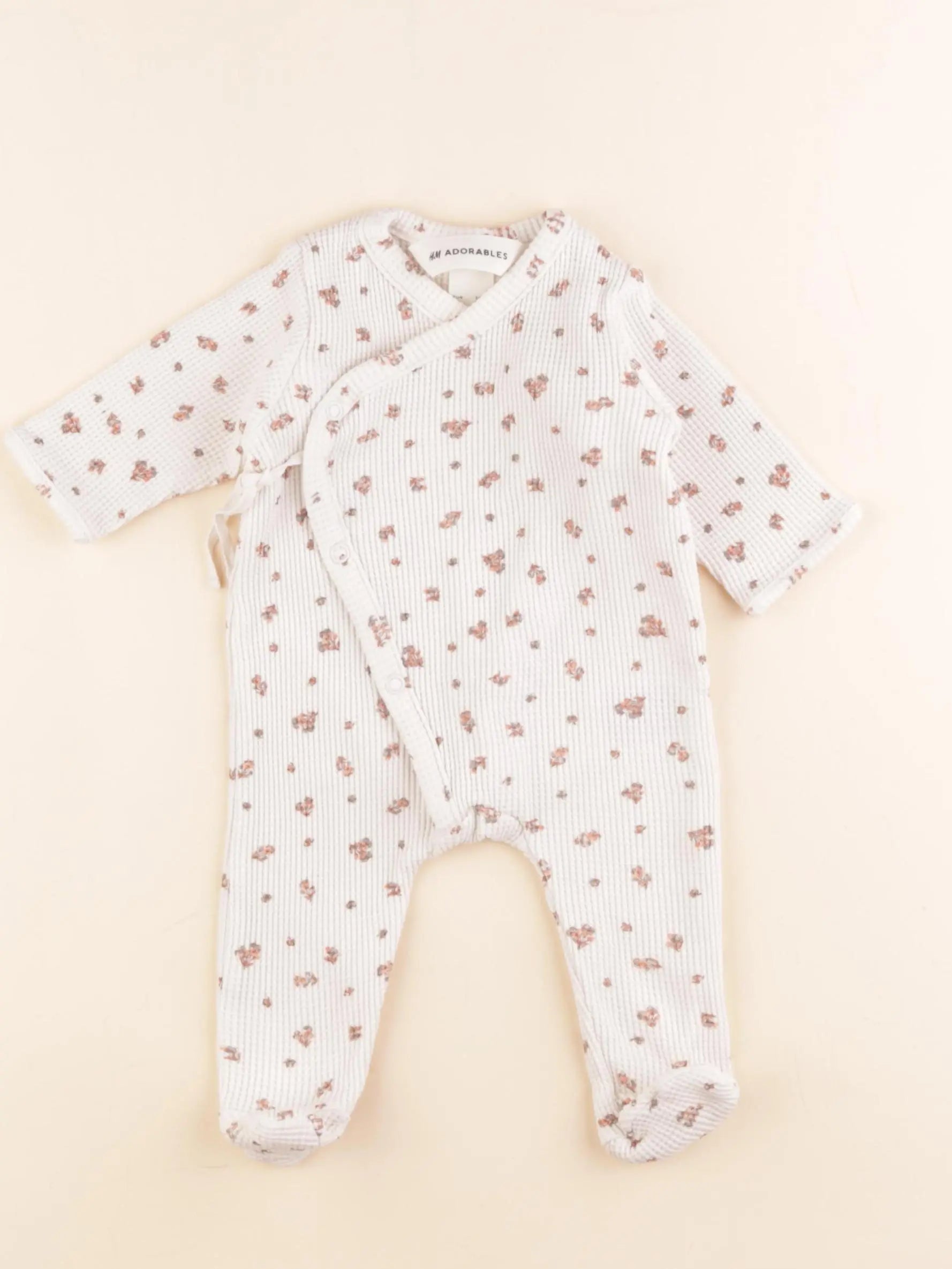 H&M - pyjama coton beige - 1/2 mois