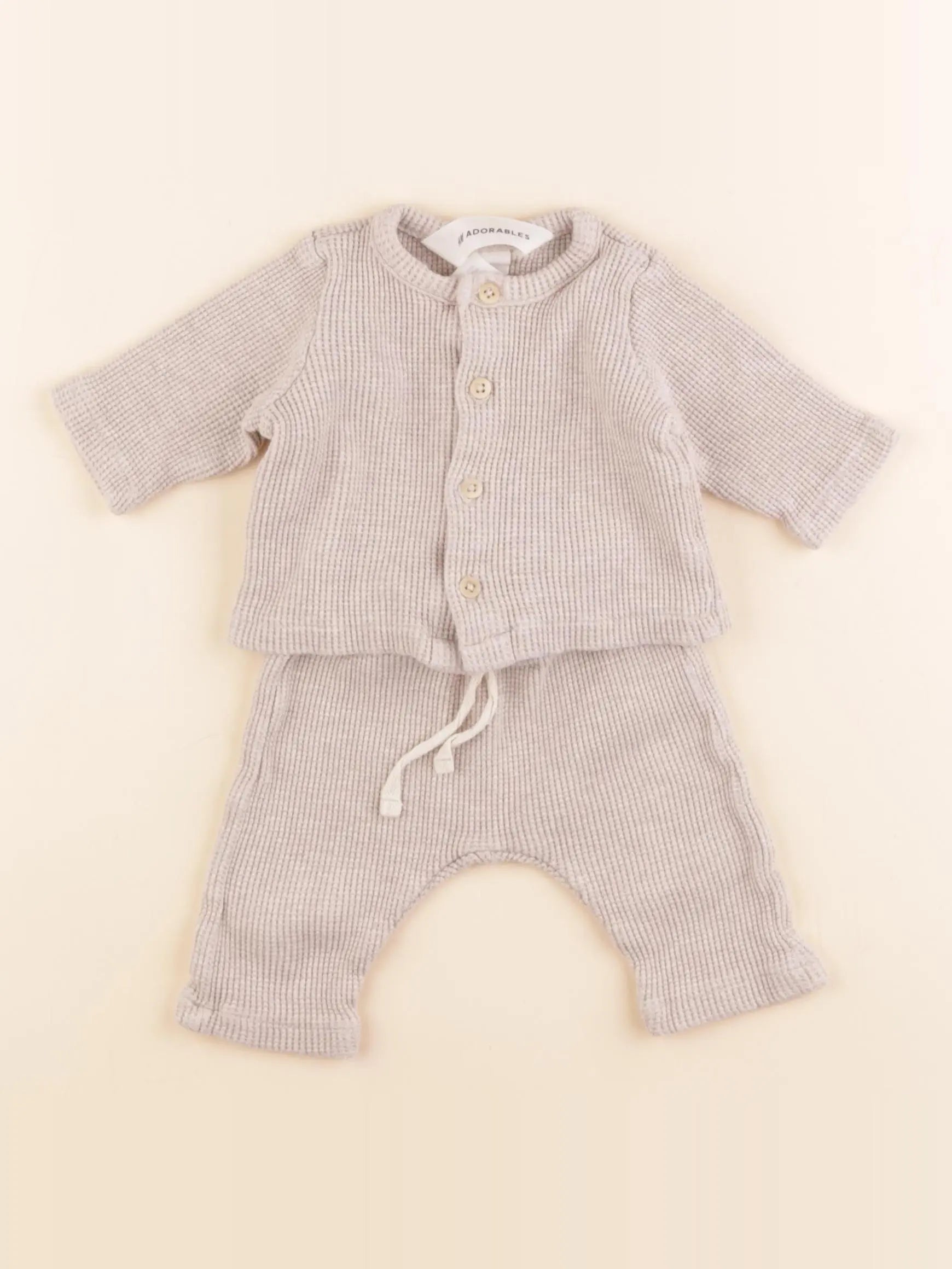 H&M - ensemble beige - 1/2 mois