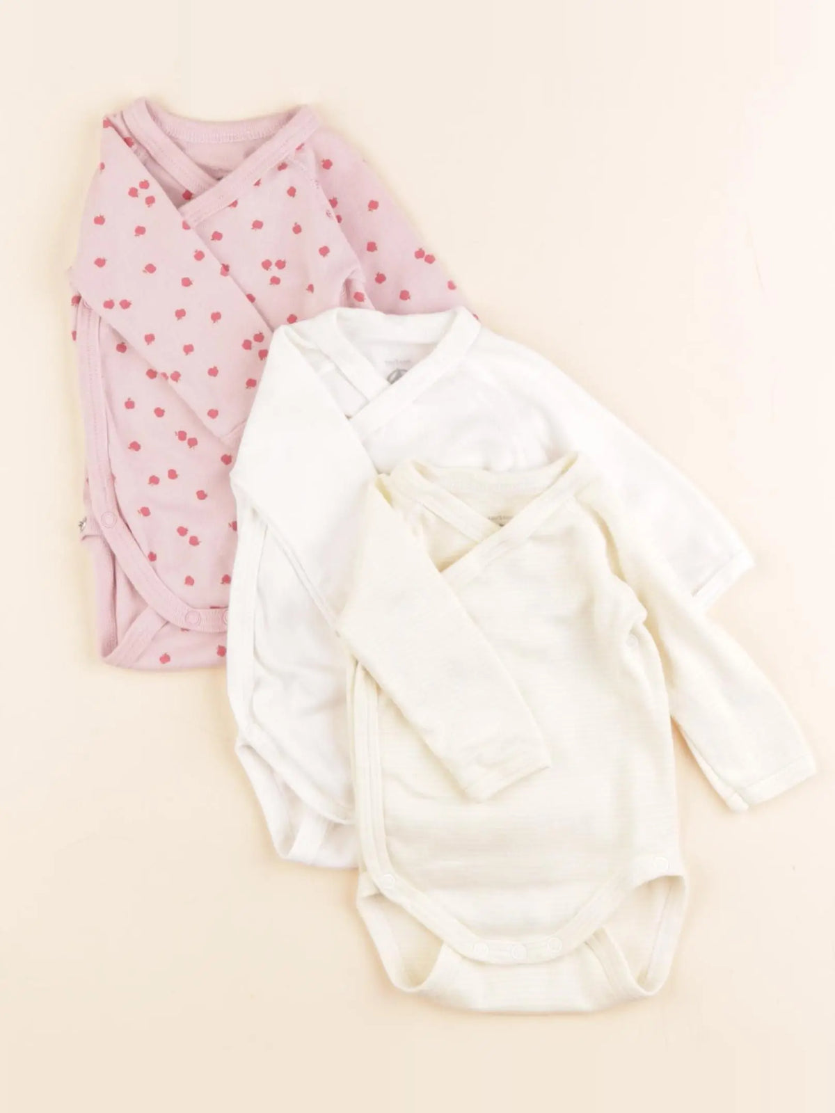 Petit Bateau - lot de 3 bodies en coton rose, jaune - 1 mois