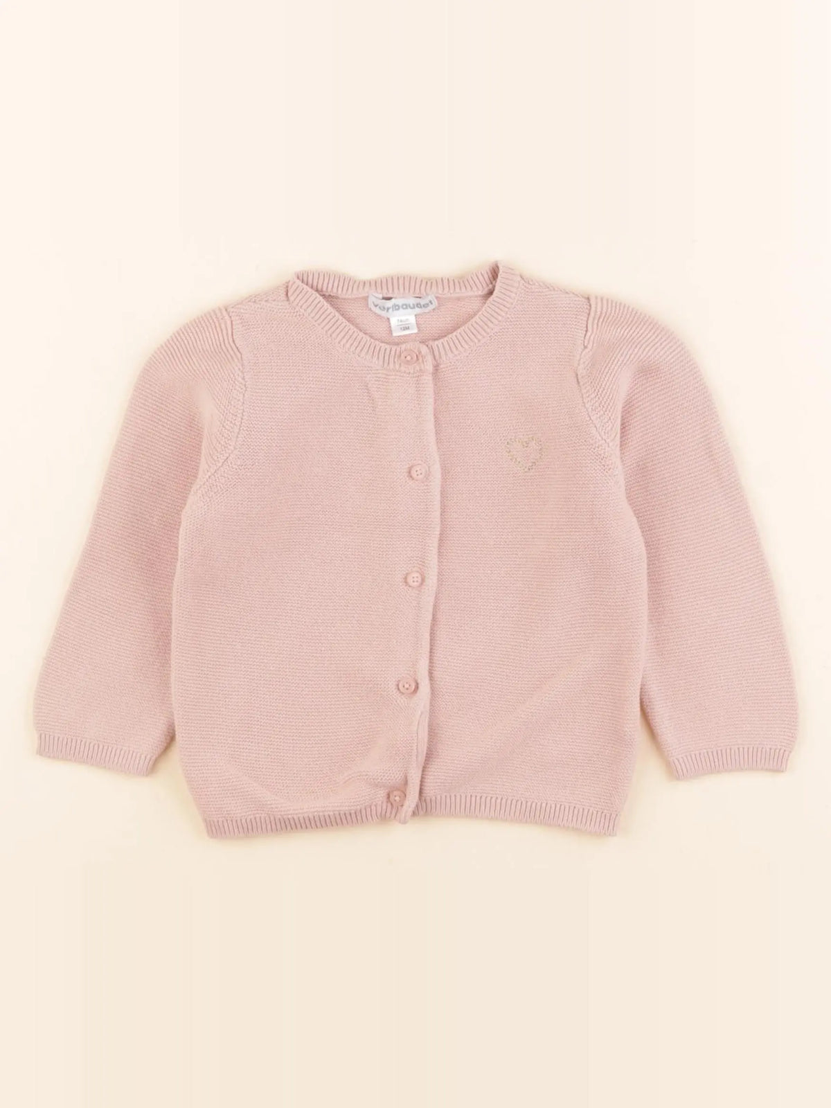 Vertbaudet - gilet rose - 12 mois