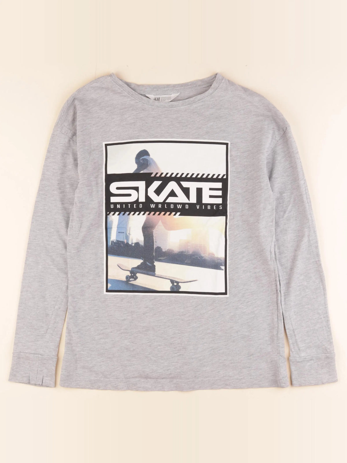 H&M - tee-shirt gris - 10/12 ans