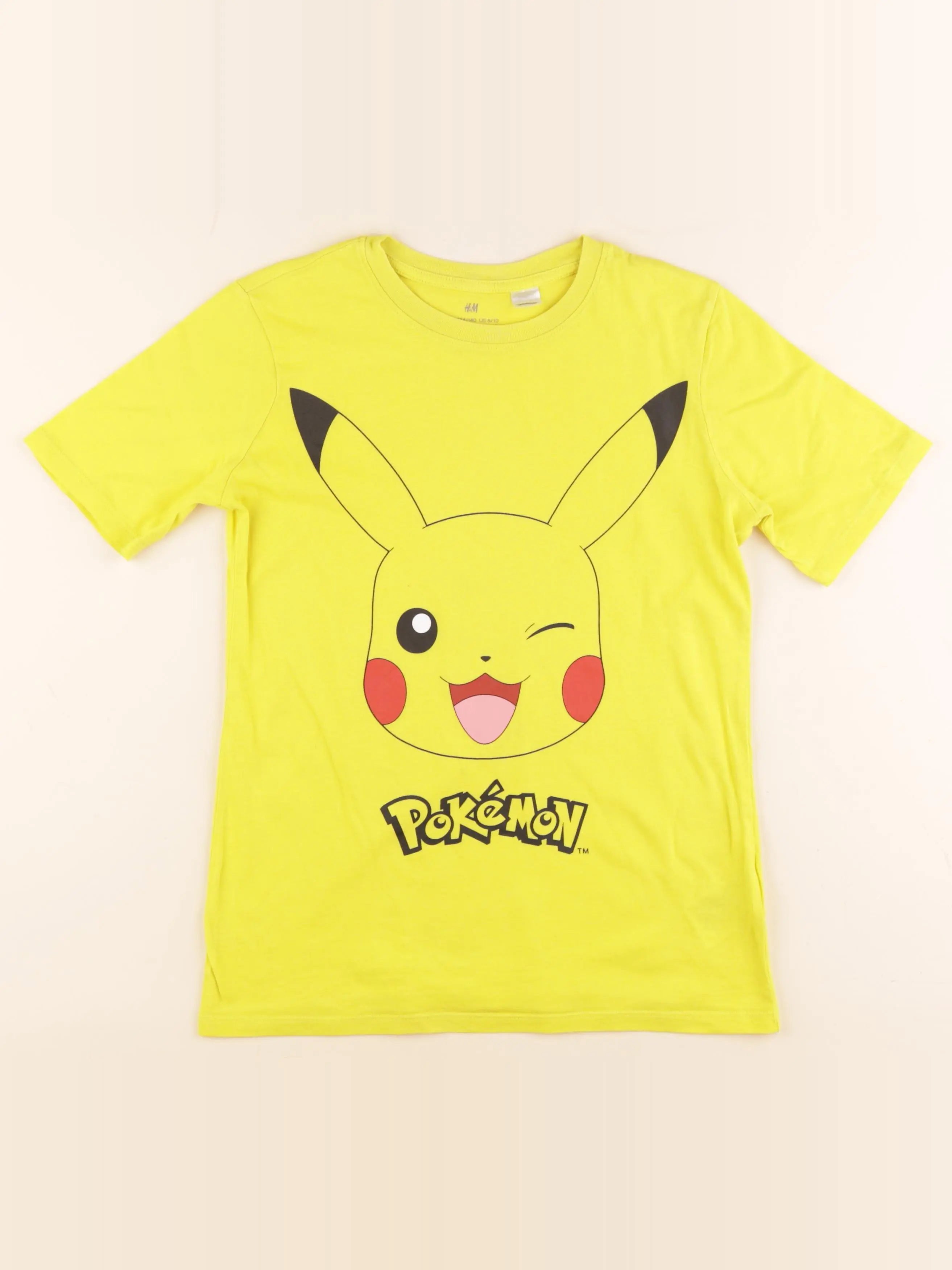 H&M - tee-shirt jaune - 8/10 ans