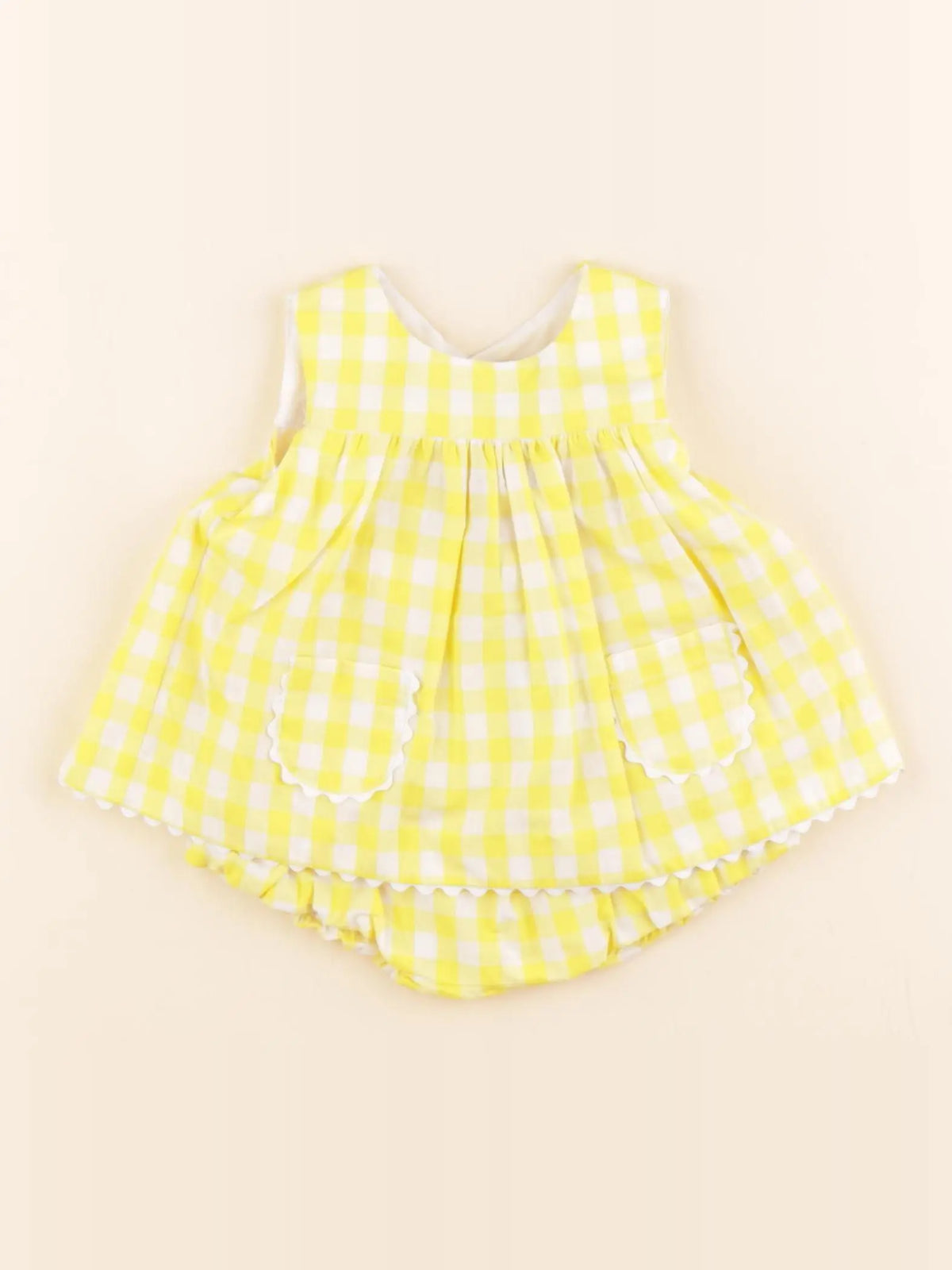 Jacadi - robe jaune, blanc - 3 mois