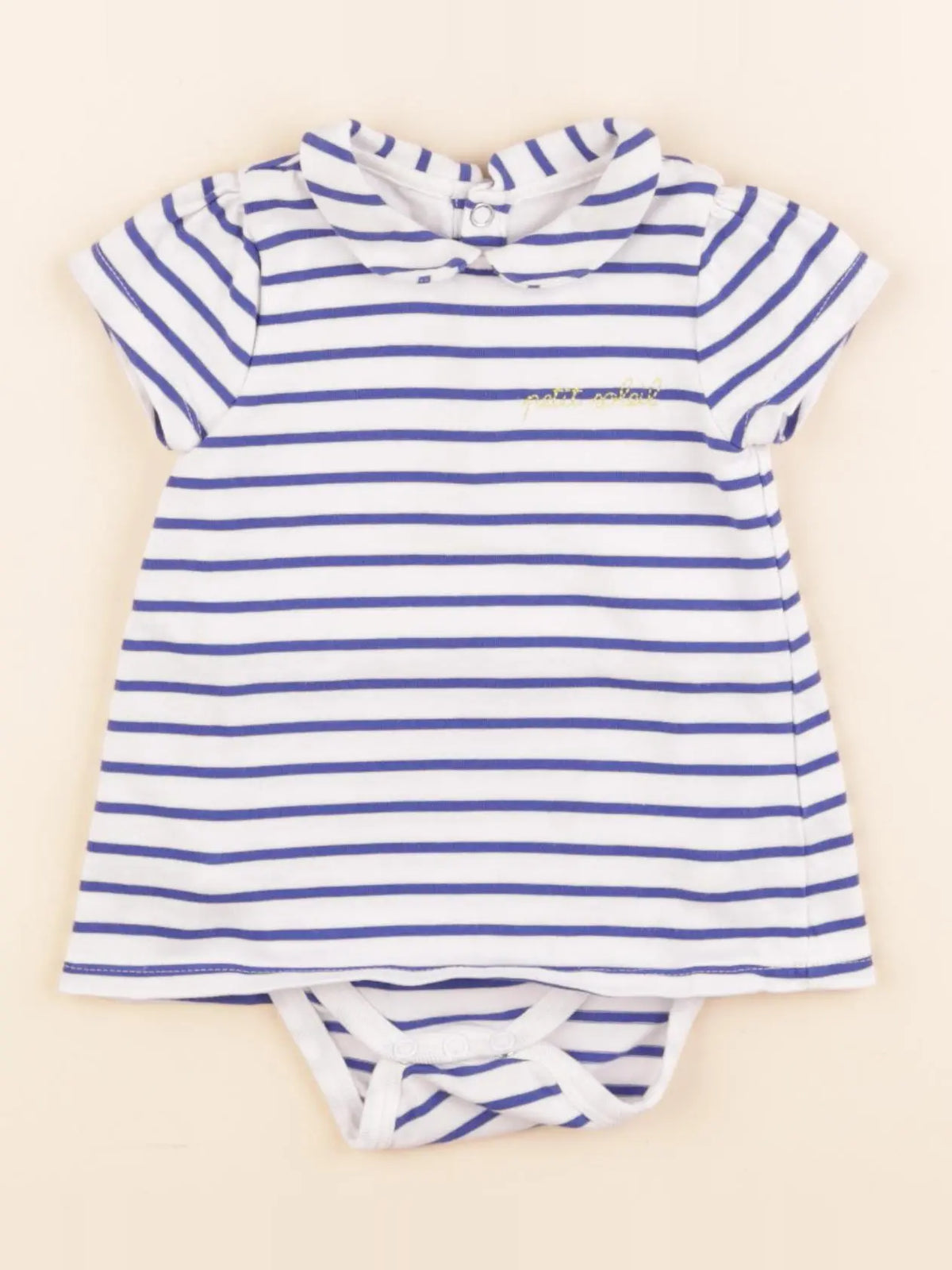 Jacadi - body robe blanc, bleu - 3 mois