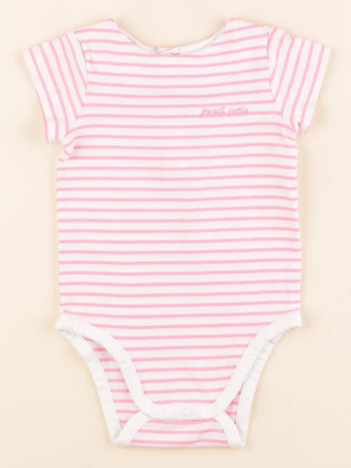 Jacadi - body blanc, rose - 12 mois
