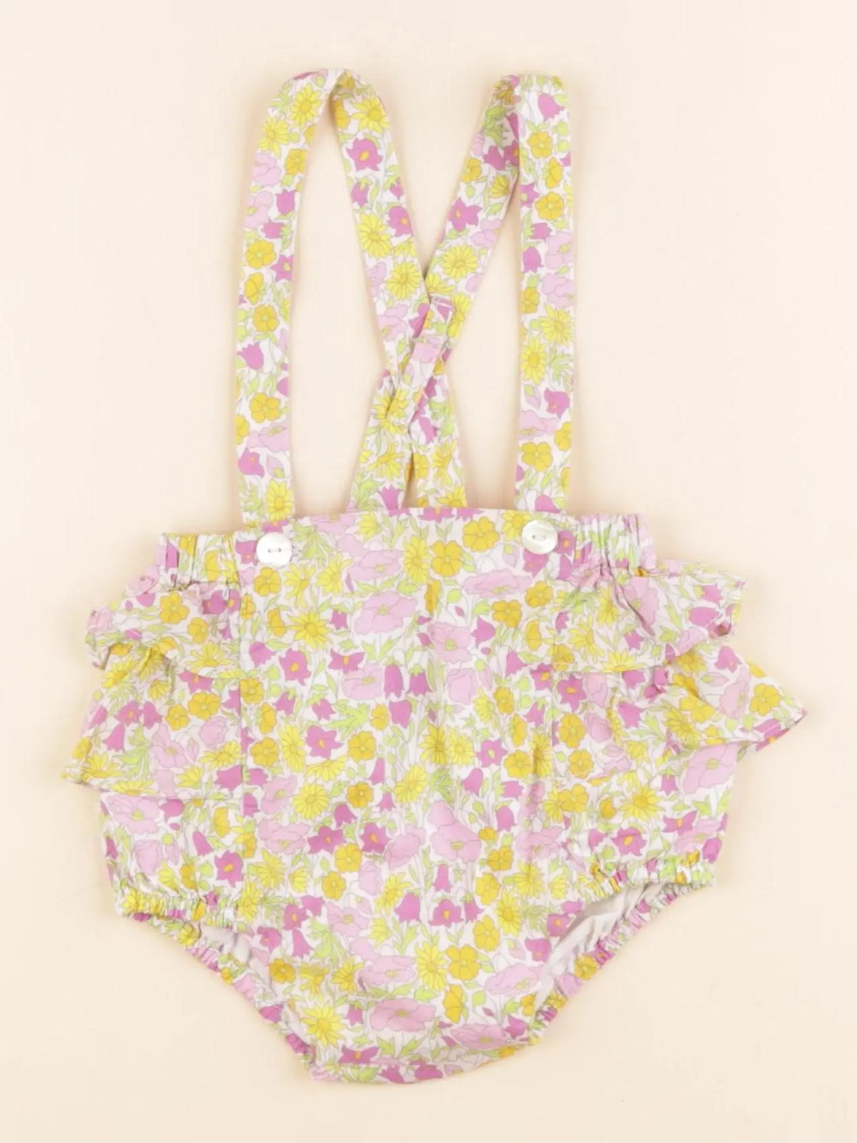 Jacadi - bloomer volants au dos, liberty multicolore - 6 mois