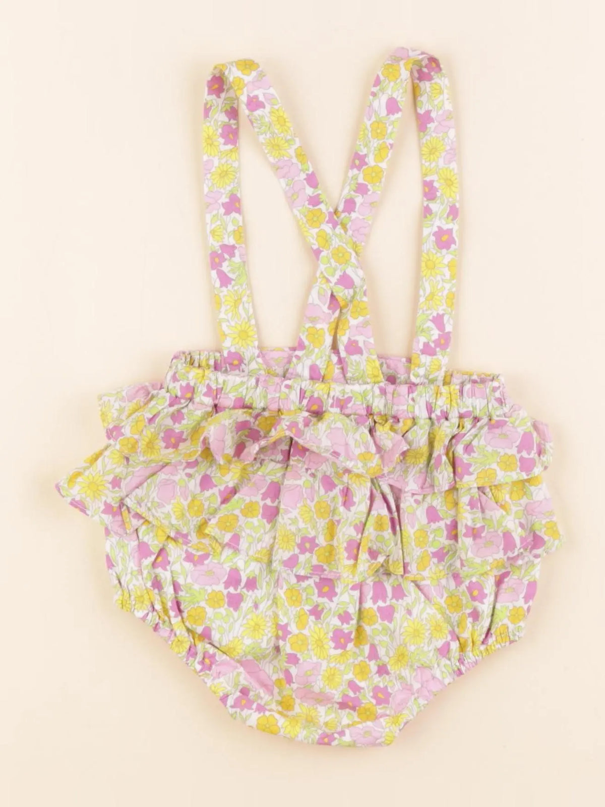 Jacadi - bloomer volants au dos, liberty multicolore - 6 mois