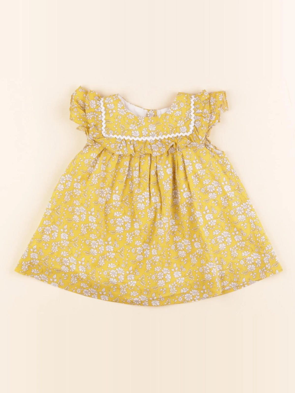 Jacadi - robe liberty jaune - 6 mois