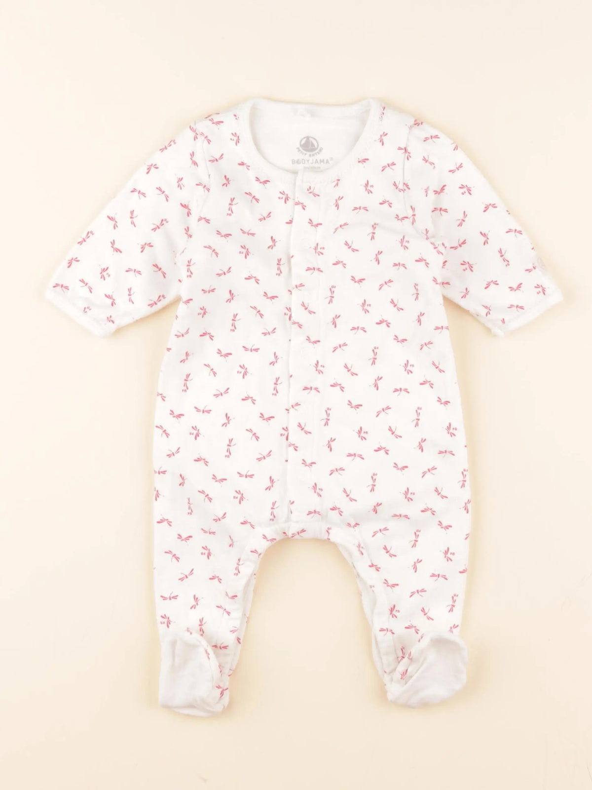 Pyjama coton blanc, rose