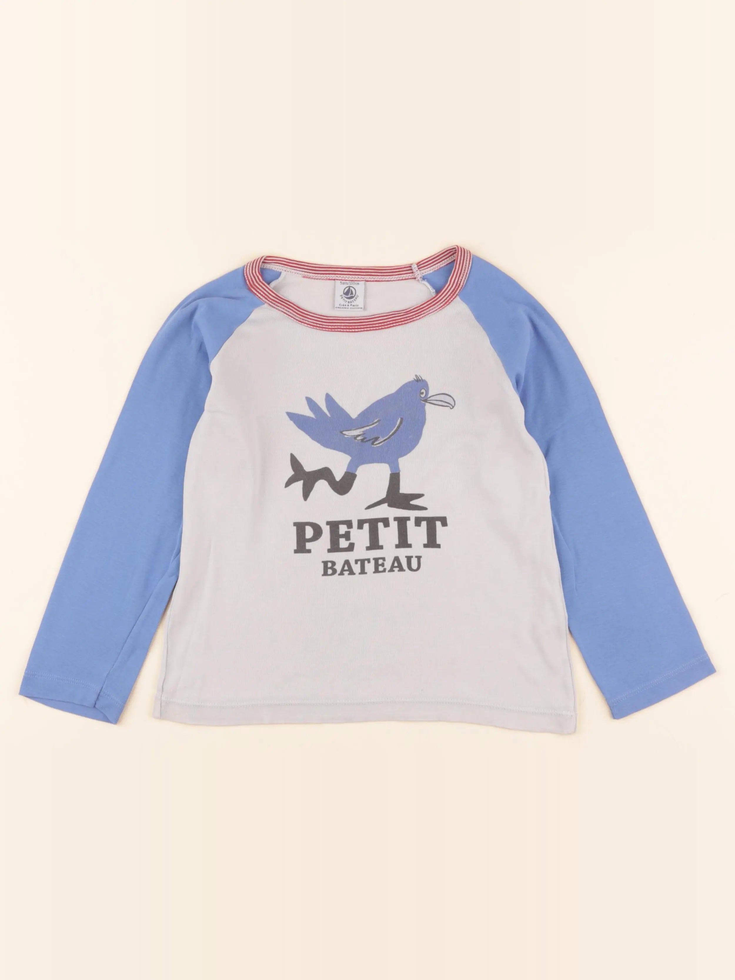 Tee-shirt bleu, gris