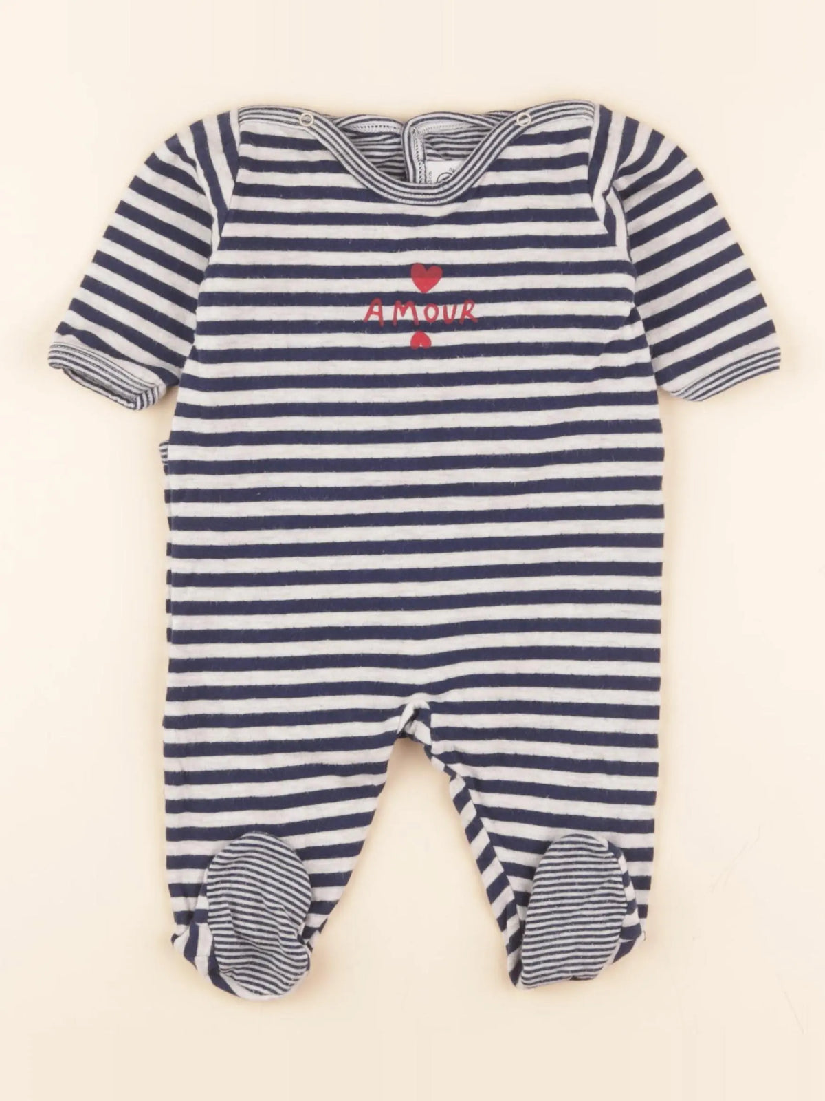 Pyjama coton bleu, gris