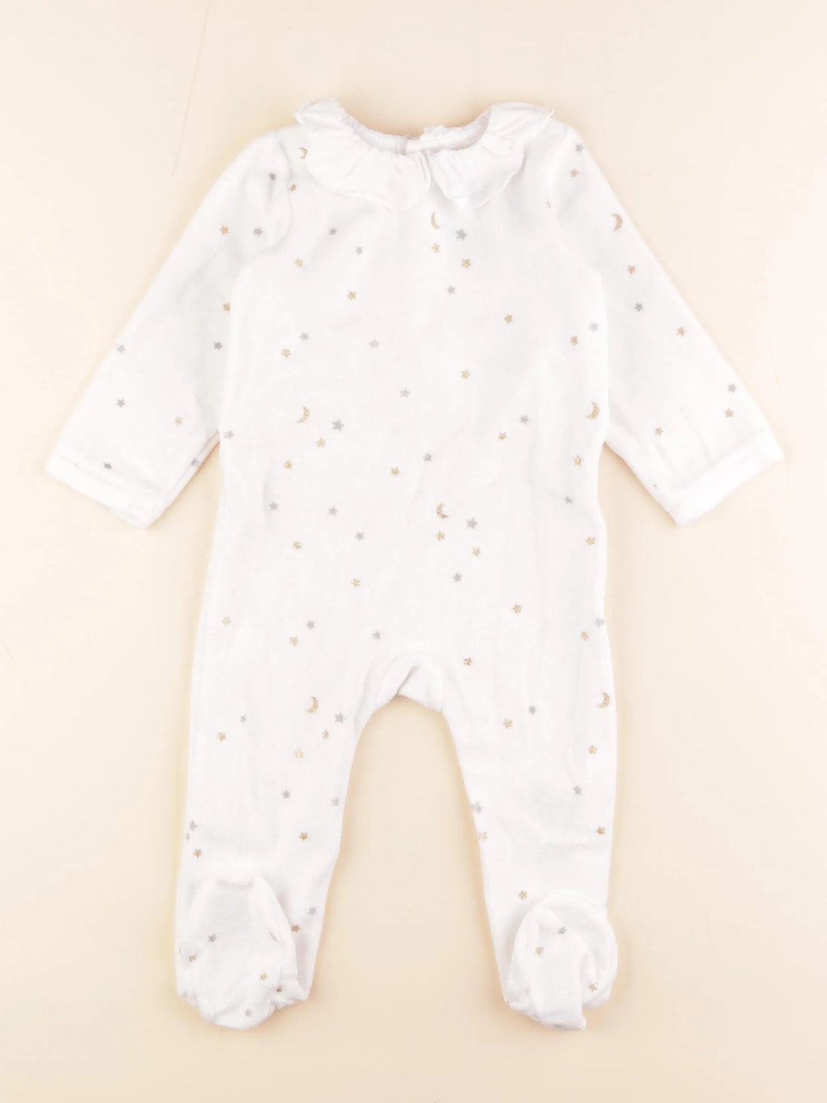 Jacadi - pyjama velours blanc, or - 18 mois