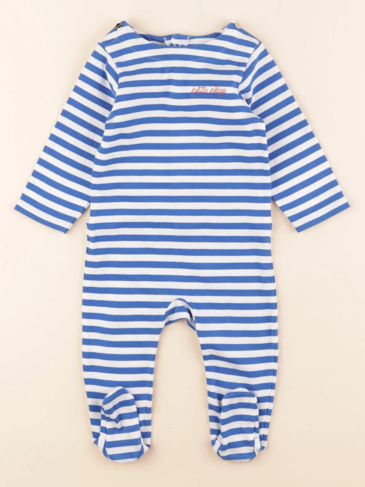 Jacadi - pyjama coton blanc, bleu - 6 mois