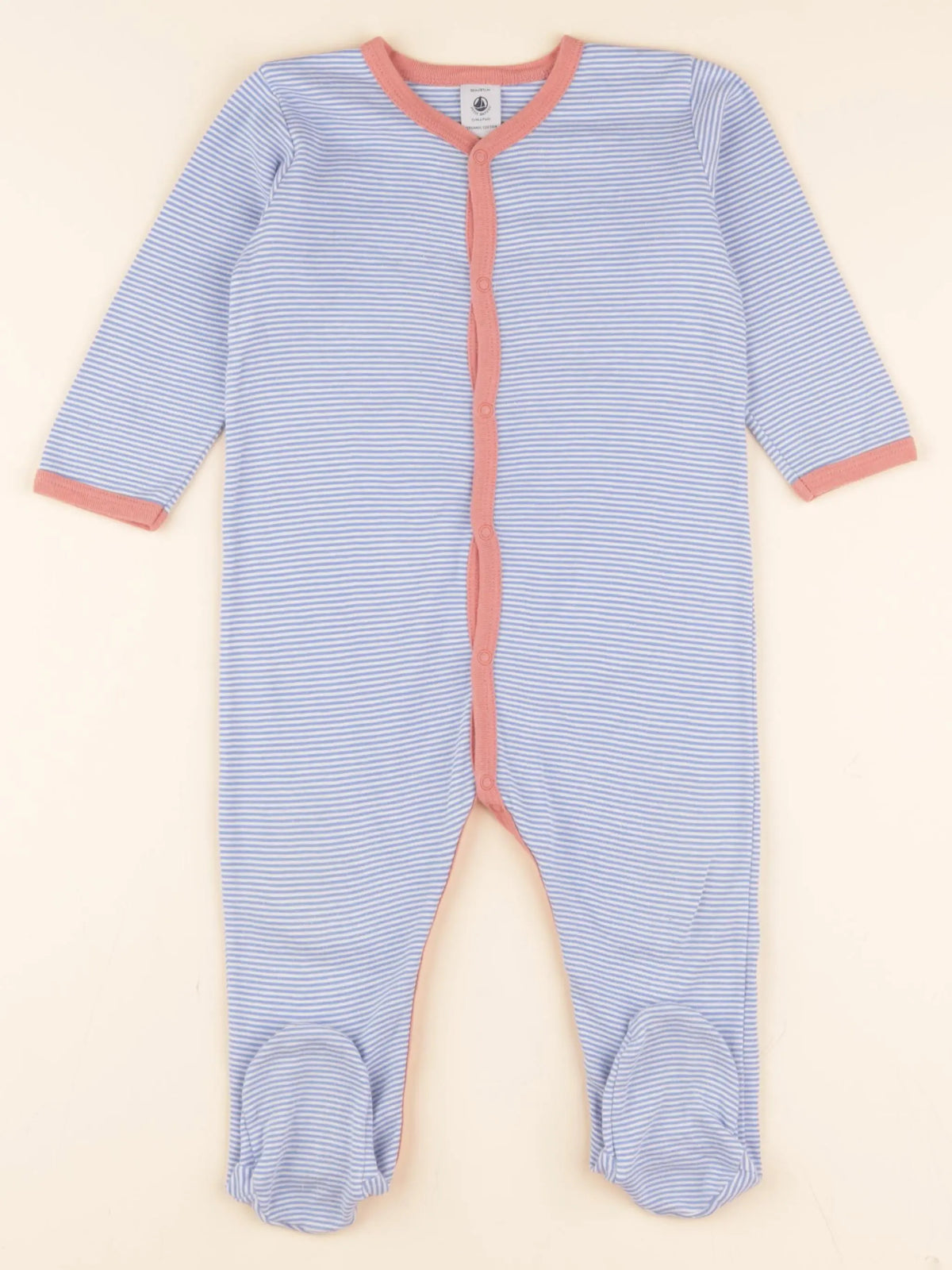 Pyjama coton bleu, blanc