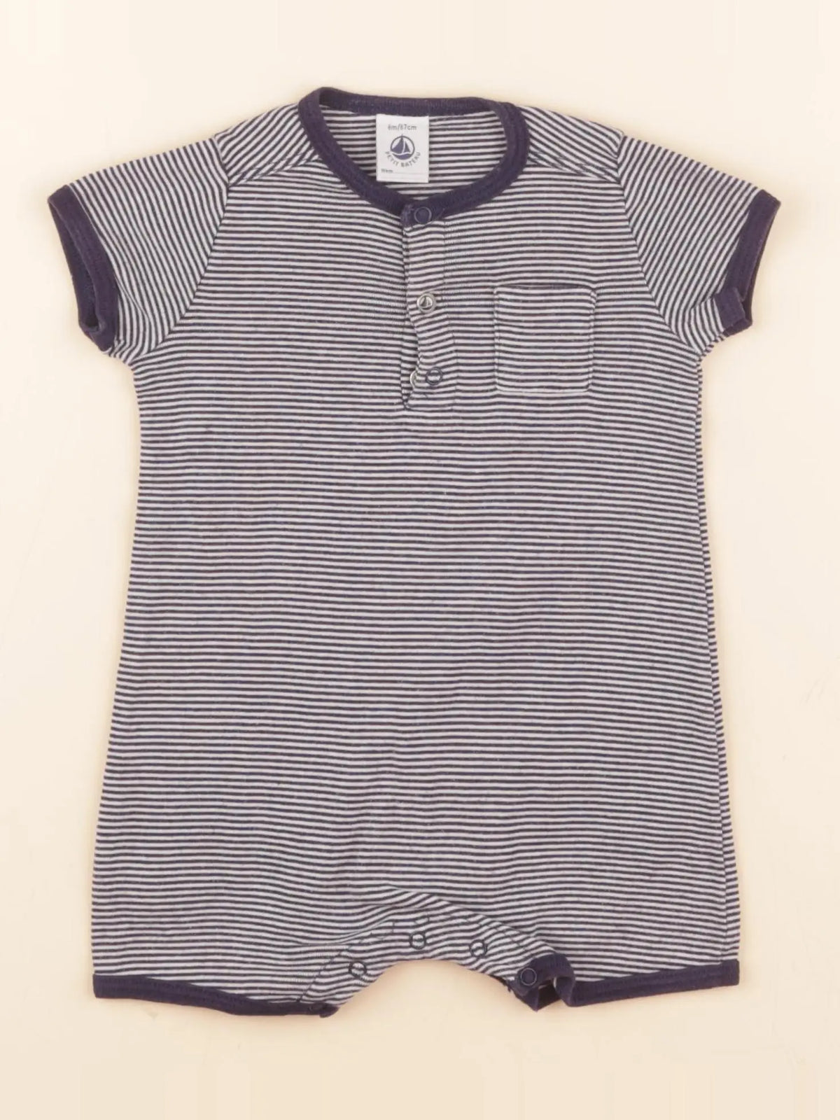Pyjama coton bleu, blanc