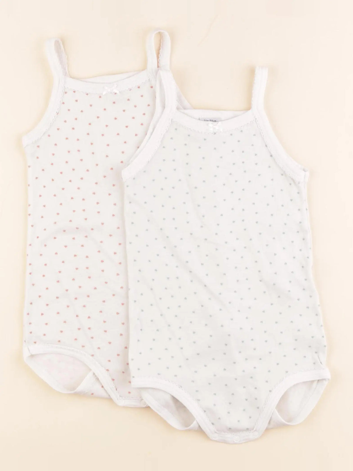 Petit Bateau - lot de 2 bodies en coton vert, rose - 24 mois