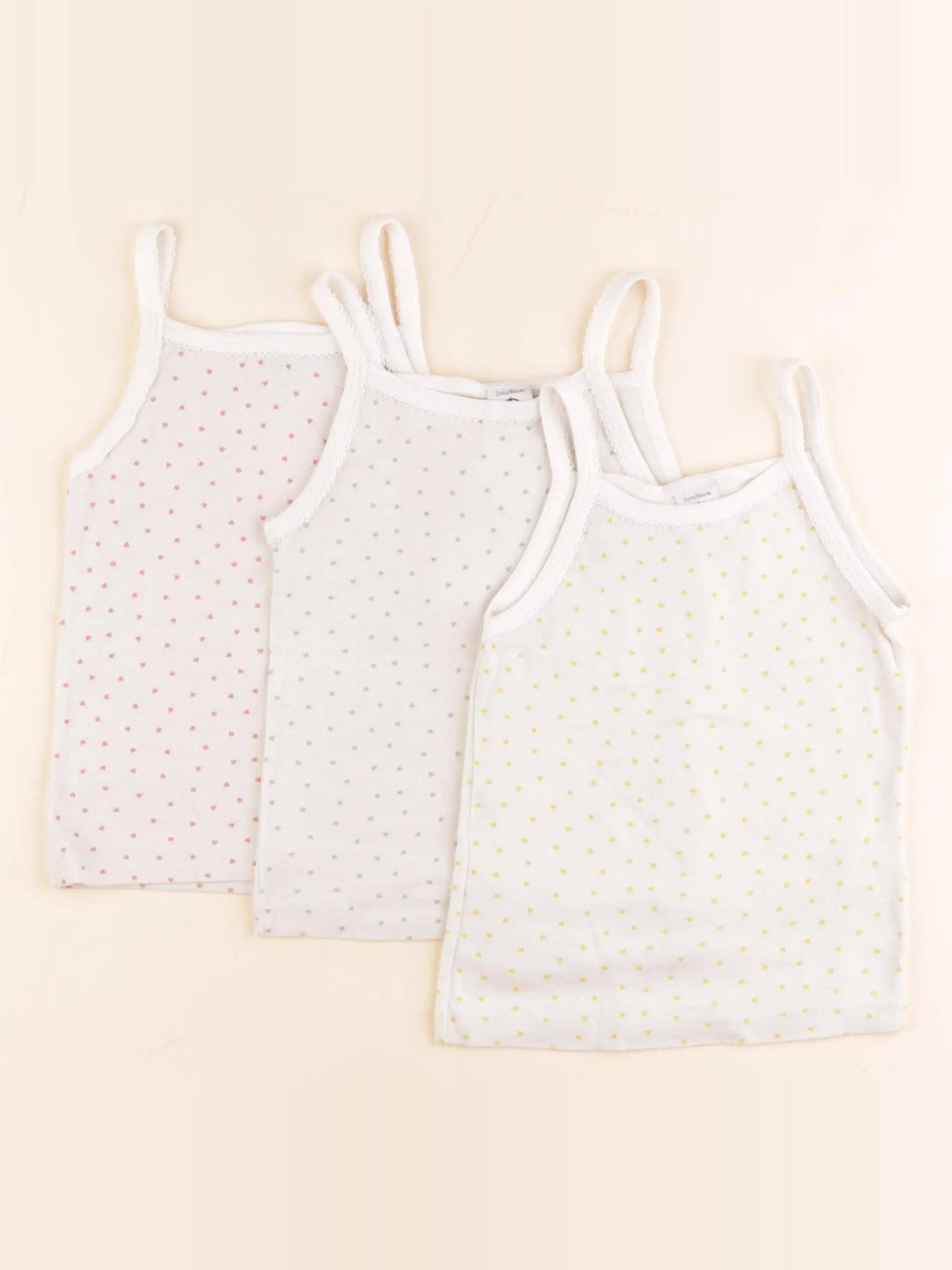 Petit Bateau - lot de 3 bodies en coton multicolore - 2 ans