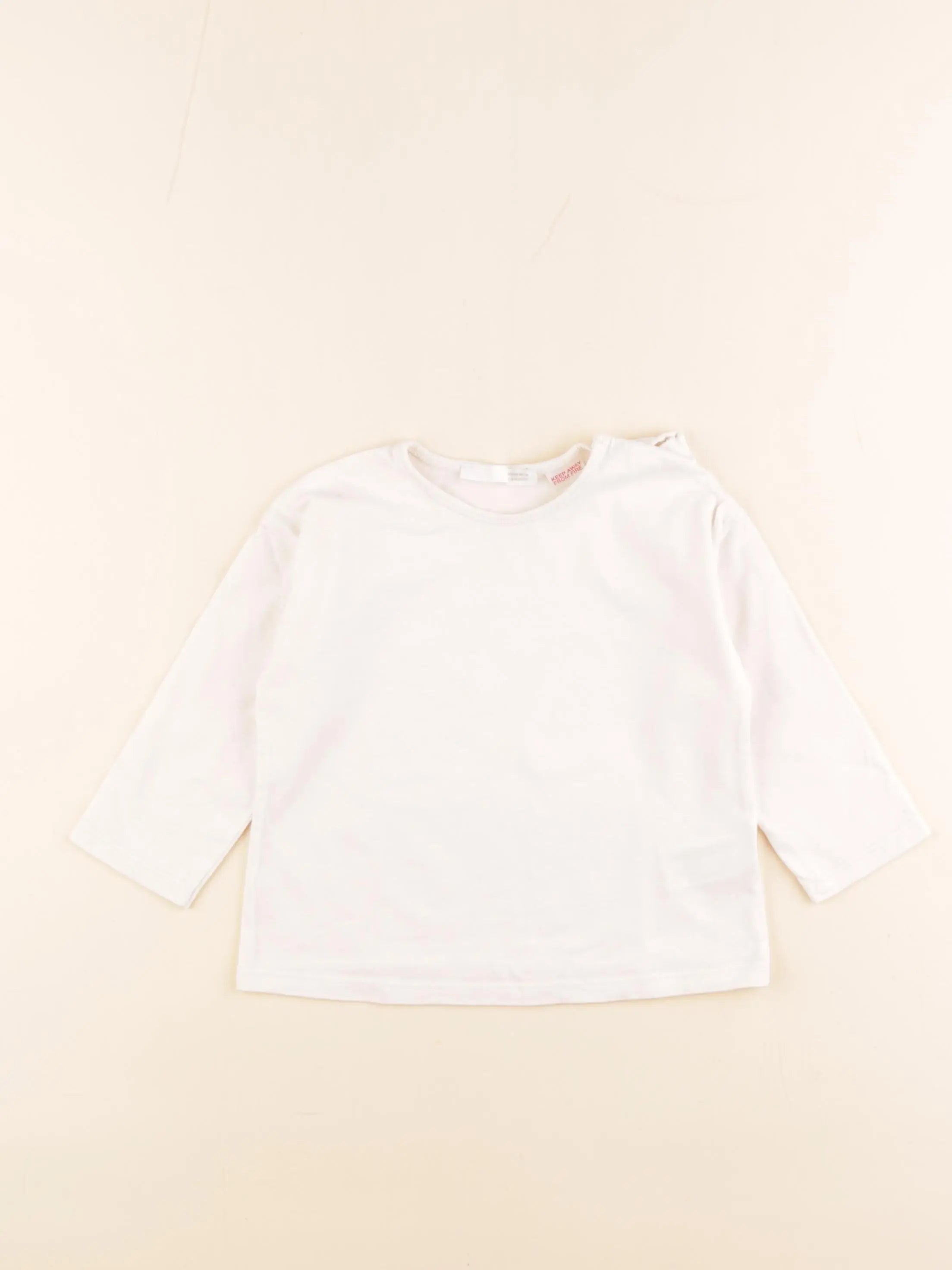 Zara - tee-shirt beige - 12/18 mois