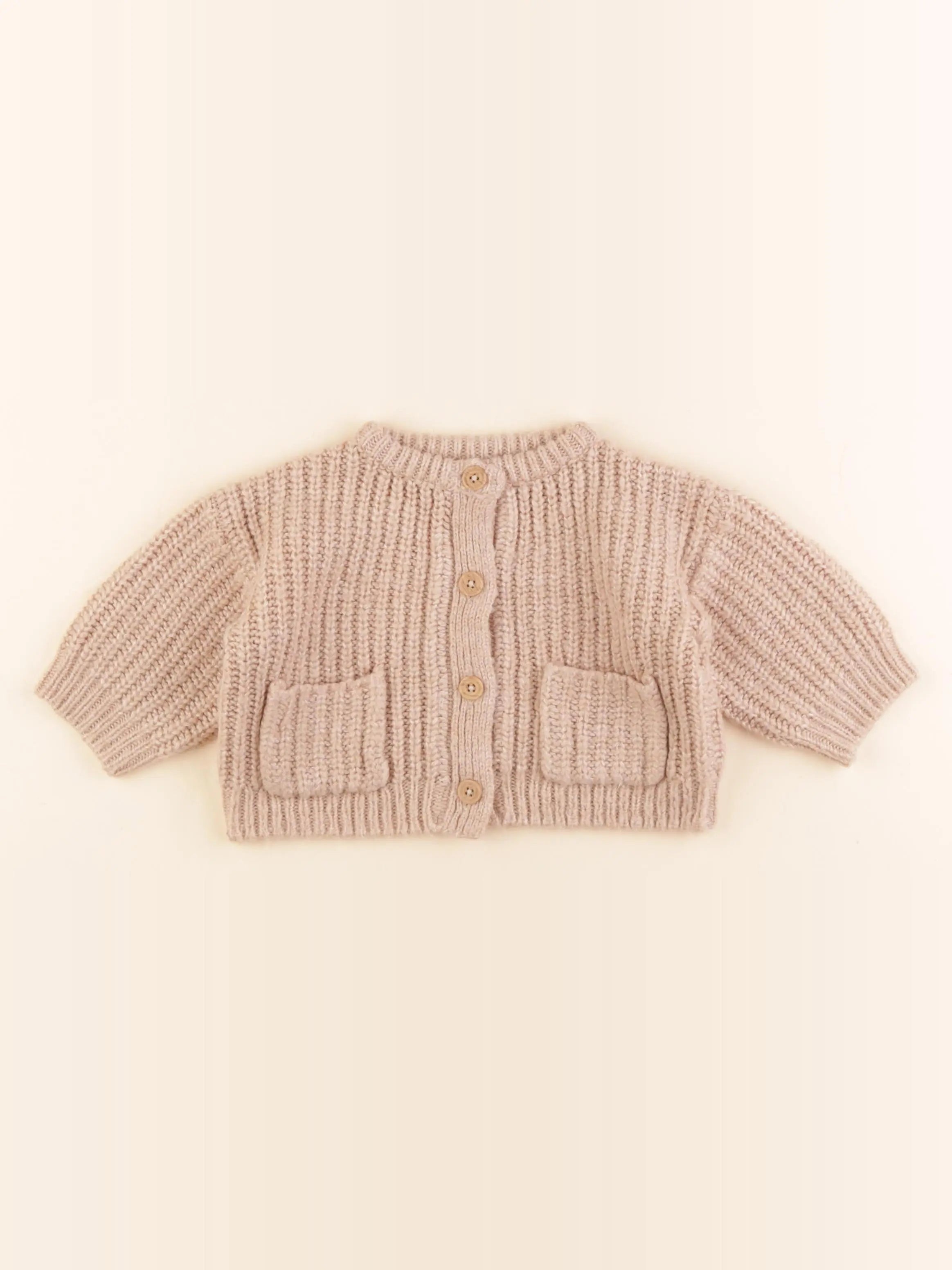 Vertbaudet - gilet marron - 9 mois