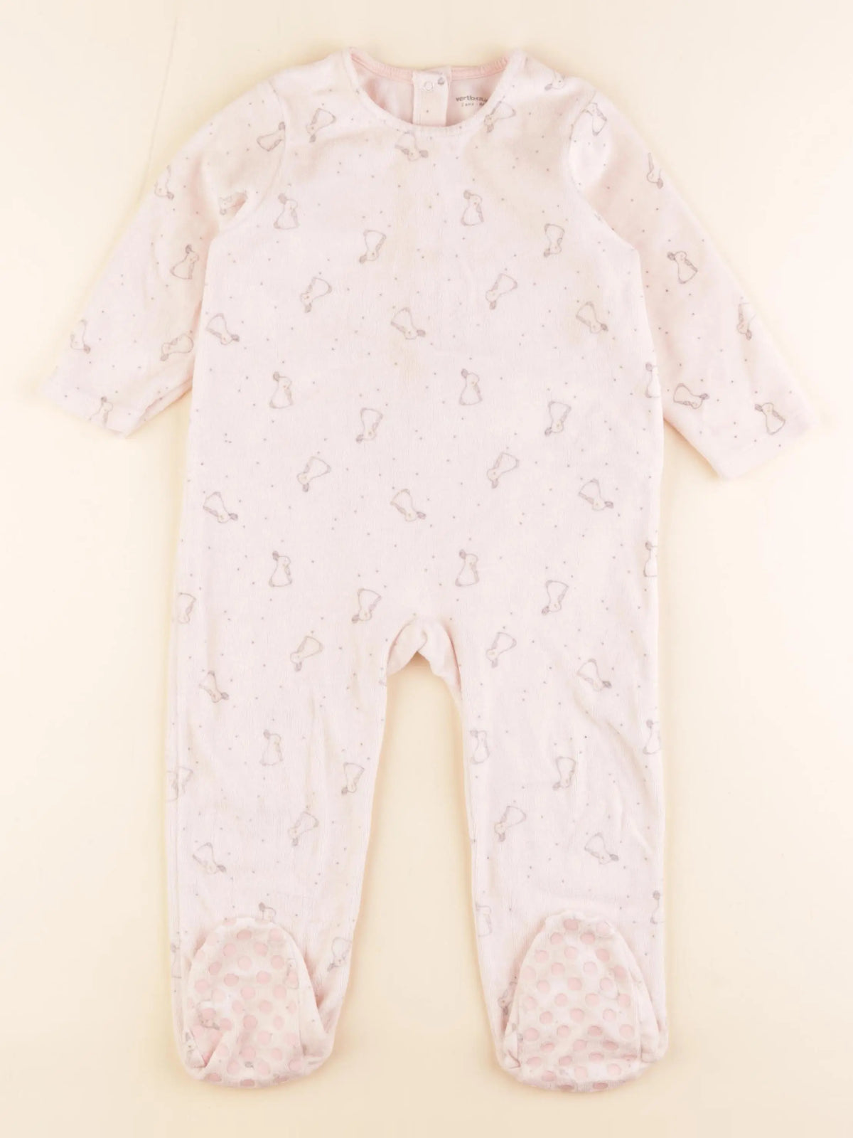 Vertbaudet - pyjama velours rose - 2 ans