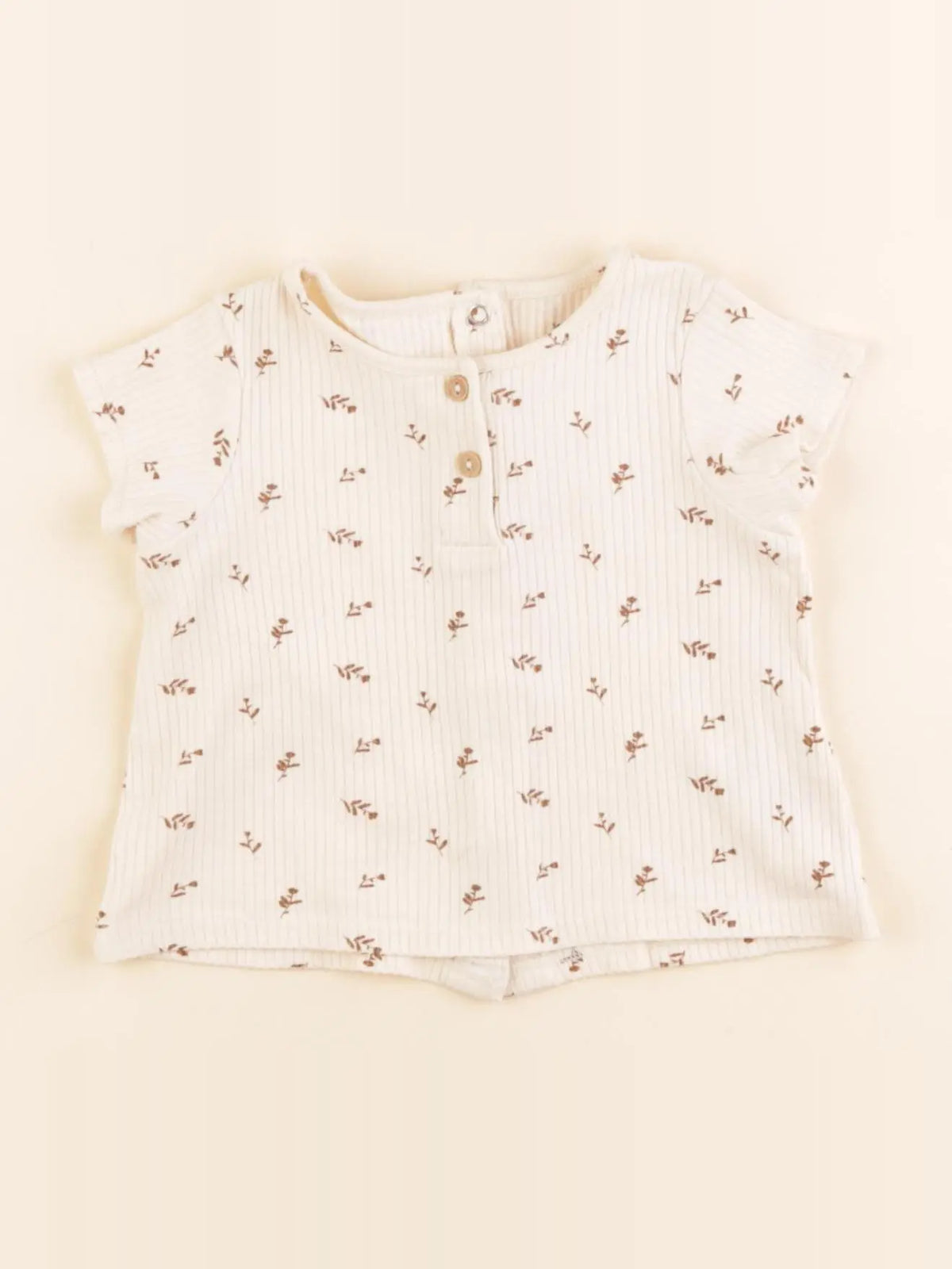 Vertbaudet - tee-shirt beige - 6 mois