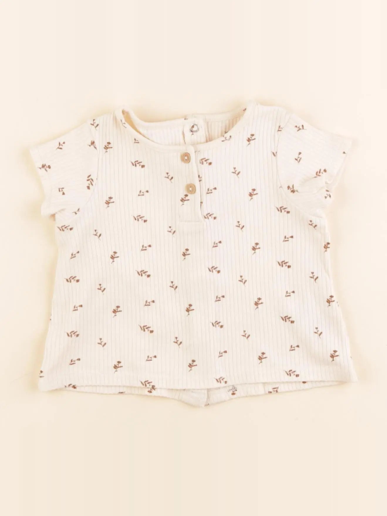 Vertbaudet - tee-shirt beige - 6 mois