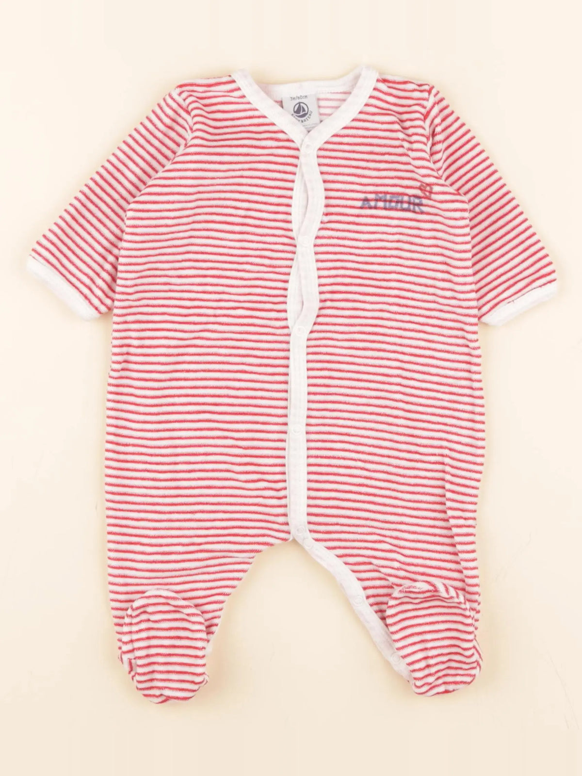 Pyjama velours rouge, blanc
