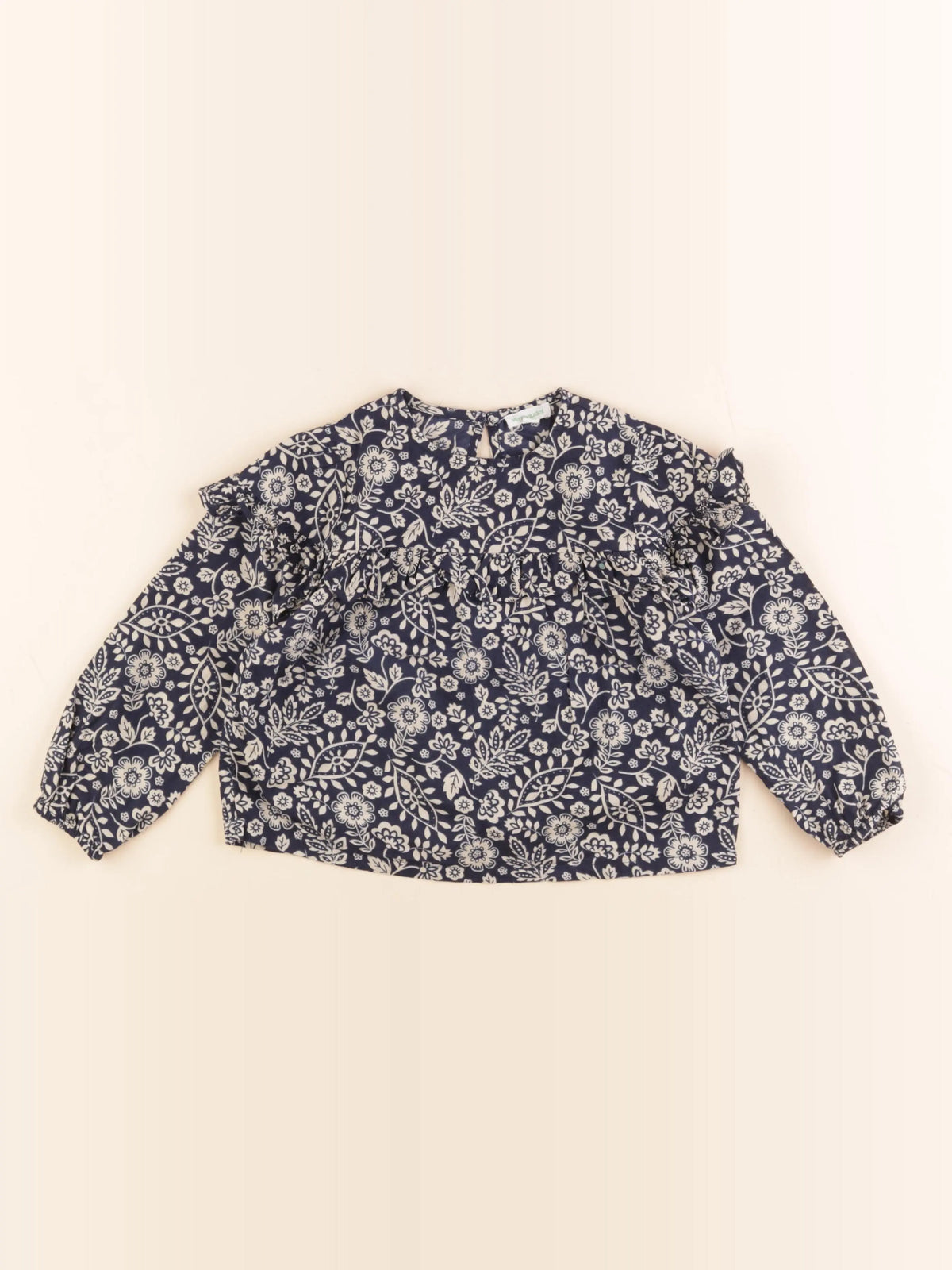 Vertbaudet - blouse bleu, beige - 4 ans