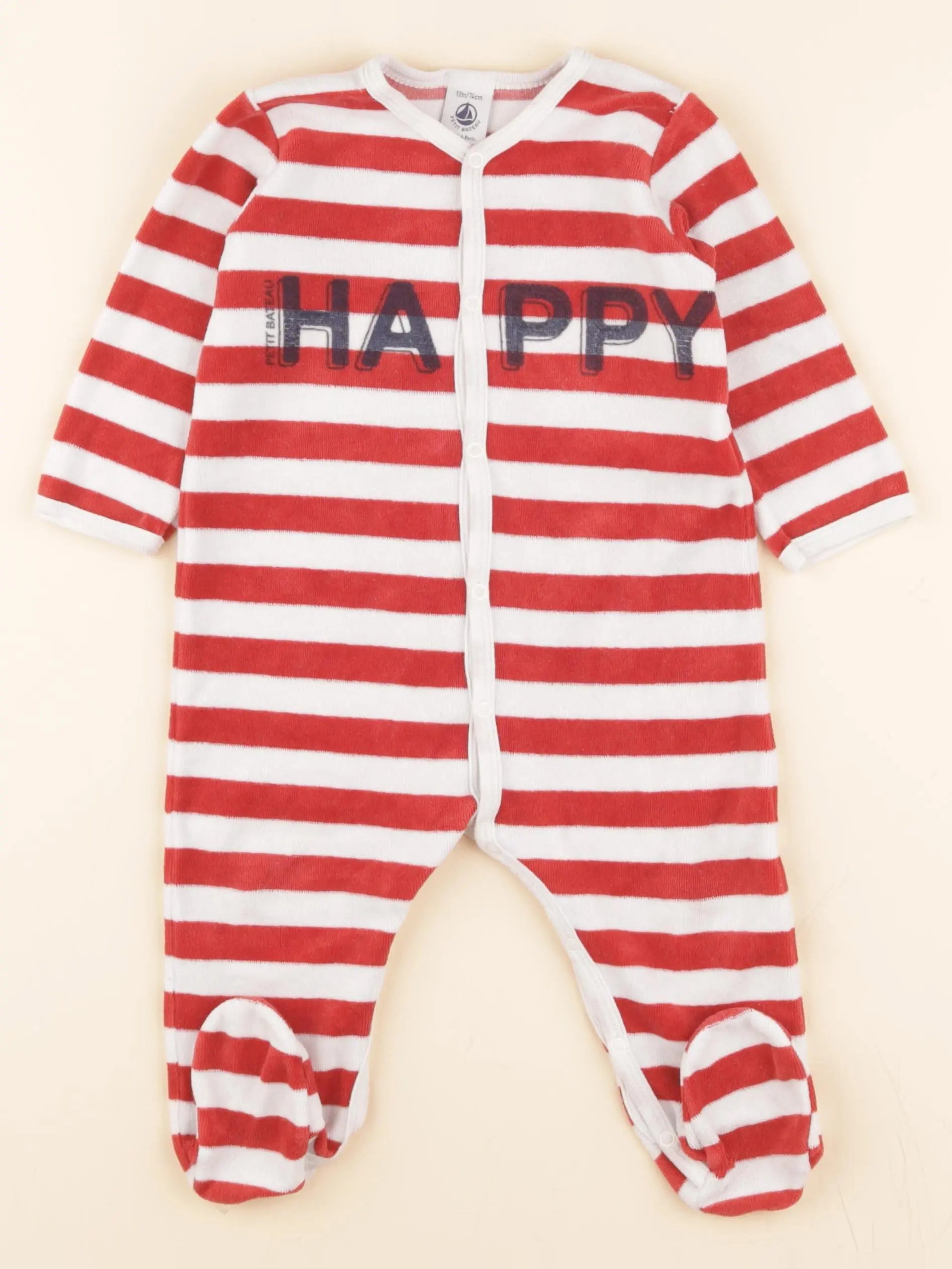Pyjama velours rouge, blanc