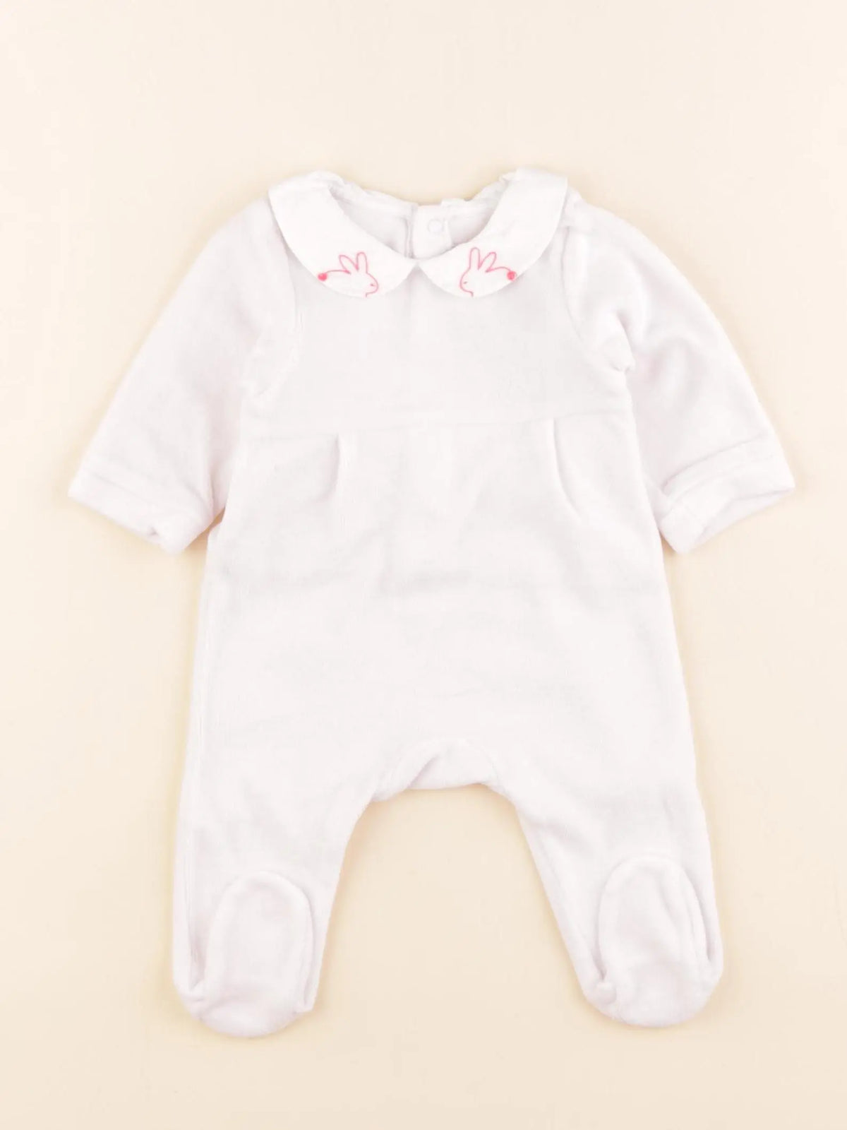 Jacadi - pyjama velours rose - 1 mois